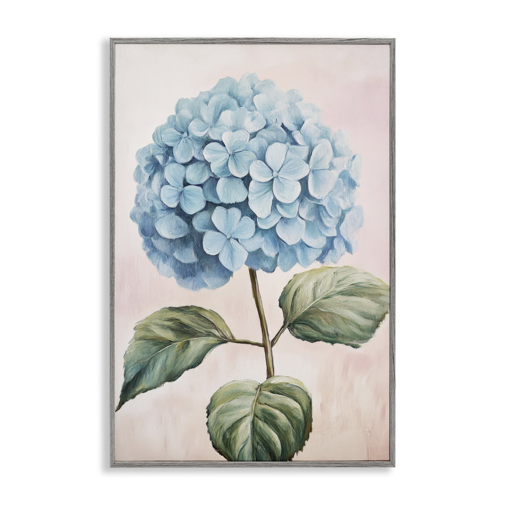 Stupell Industries Delicate Baby Blue Hydrangea Gray Framed Giclee Art, design by Petal Prints Design