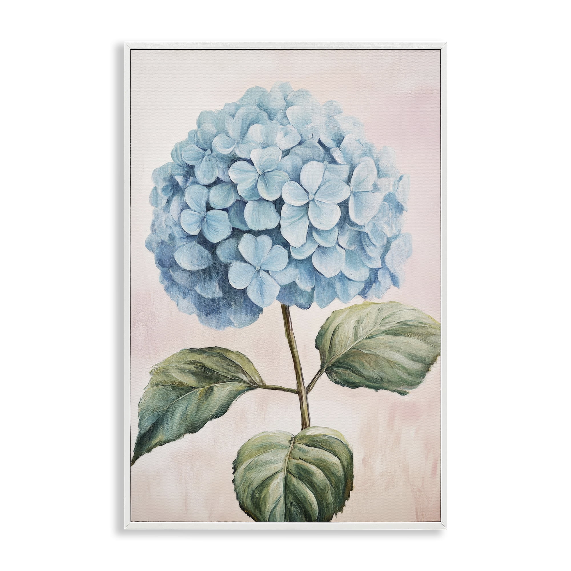 Stupell Industries Delicate Baby Blue Hydrangea White Framed Giclee Art, design by Petal Prints Design
