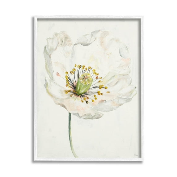 Stupell Industries Delicate Beauty White Flower Graphic Art White Framed Art Print Wall Art, Design by Patricia Pinto