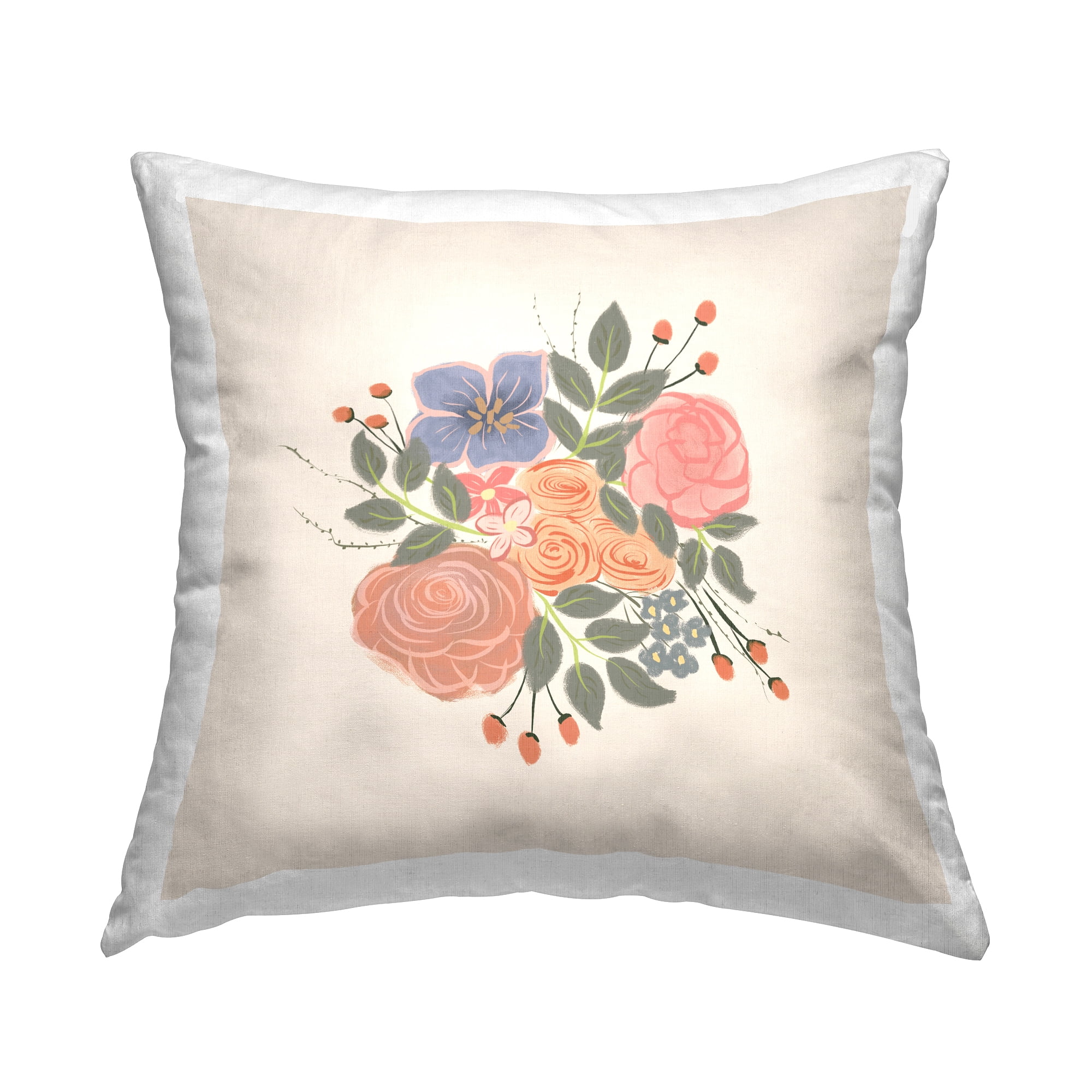 Stupell Industries Delicate Blooming Flower Buds Casual Bouquet Design by Birgit Maria Kiennast Throw Pillow