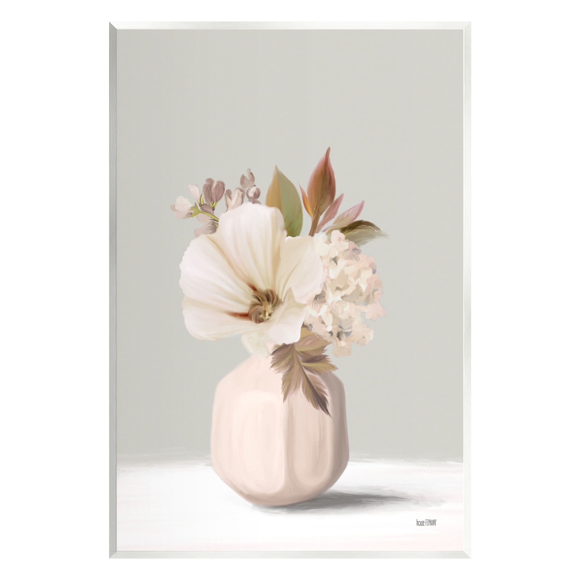 Stupell Industries Delicate Blooms in Vase Botanical & Floral Painting Unframed Art Print Wall Art, 13 x 19