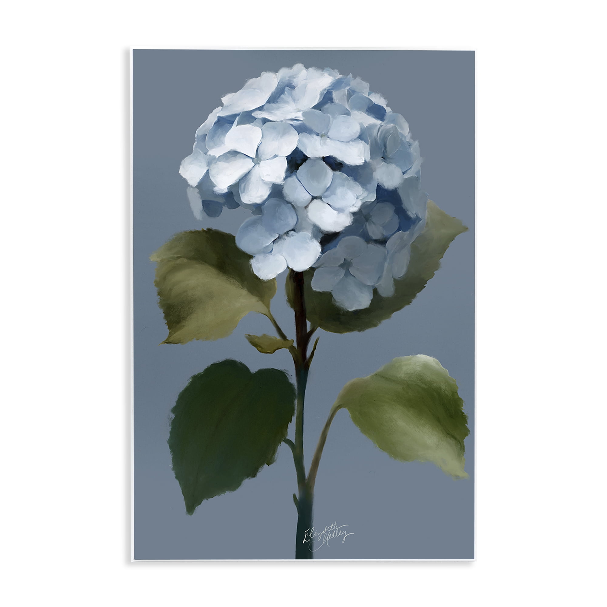 Stupell Industries Delicate Blue Hydrangea Plants & Flowers Painting Unframed Art Print Wall Art, 13 x 19