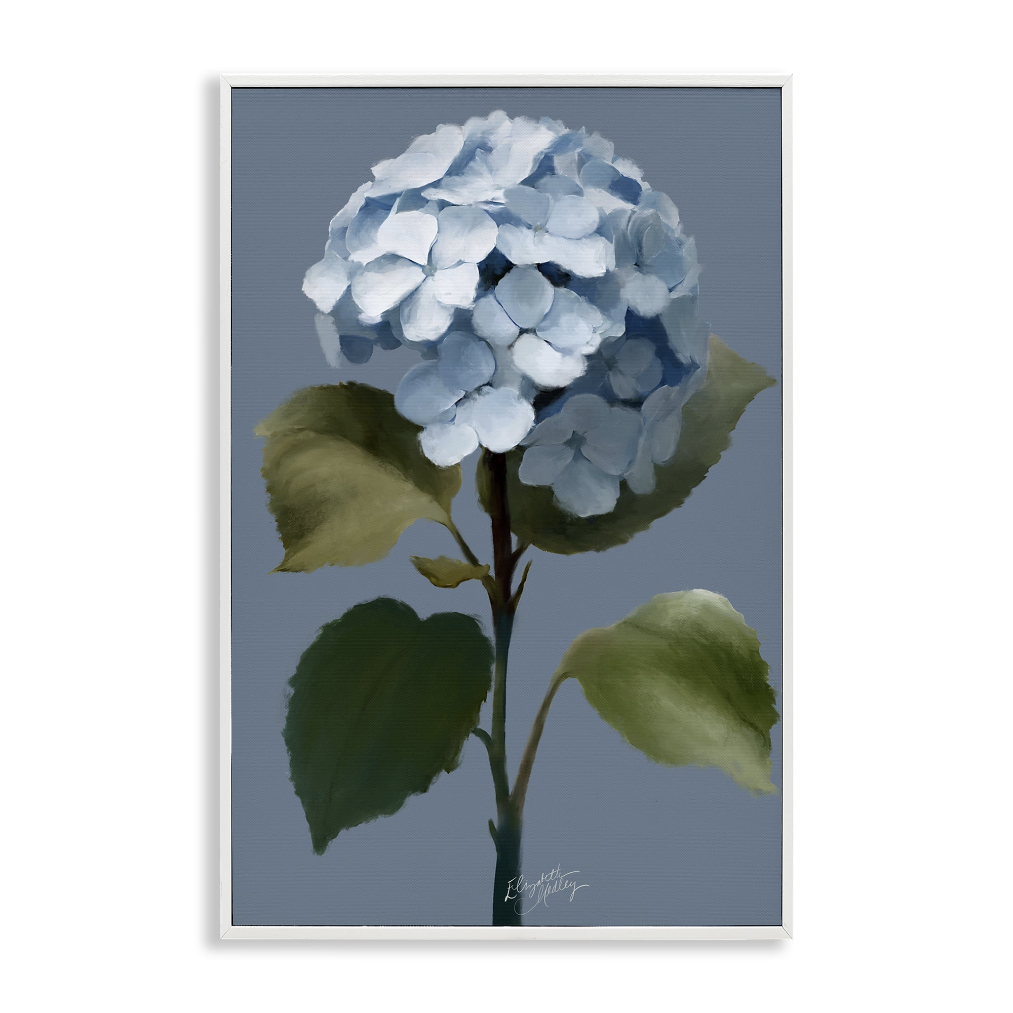 Stupell Industries Delicate Blue Hydrangea Plants & Flowers Painting White Framed Art Print Wall Art, 20 x 30