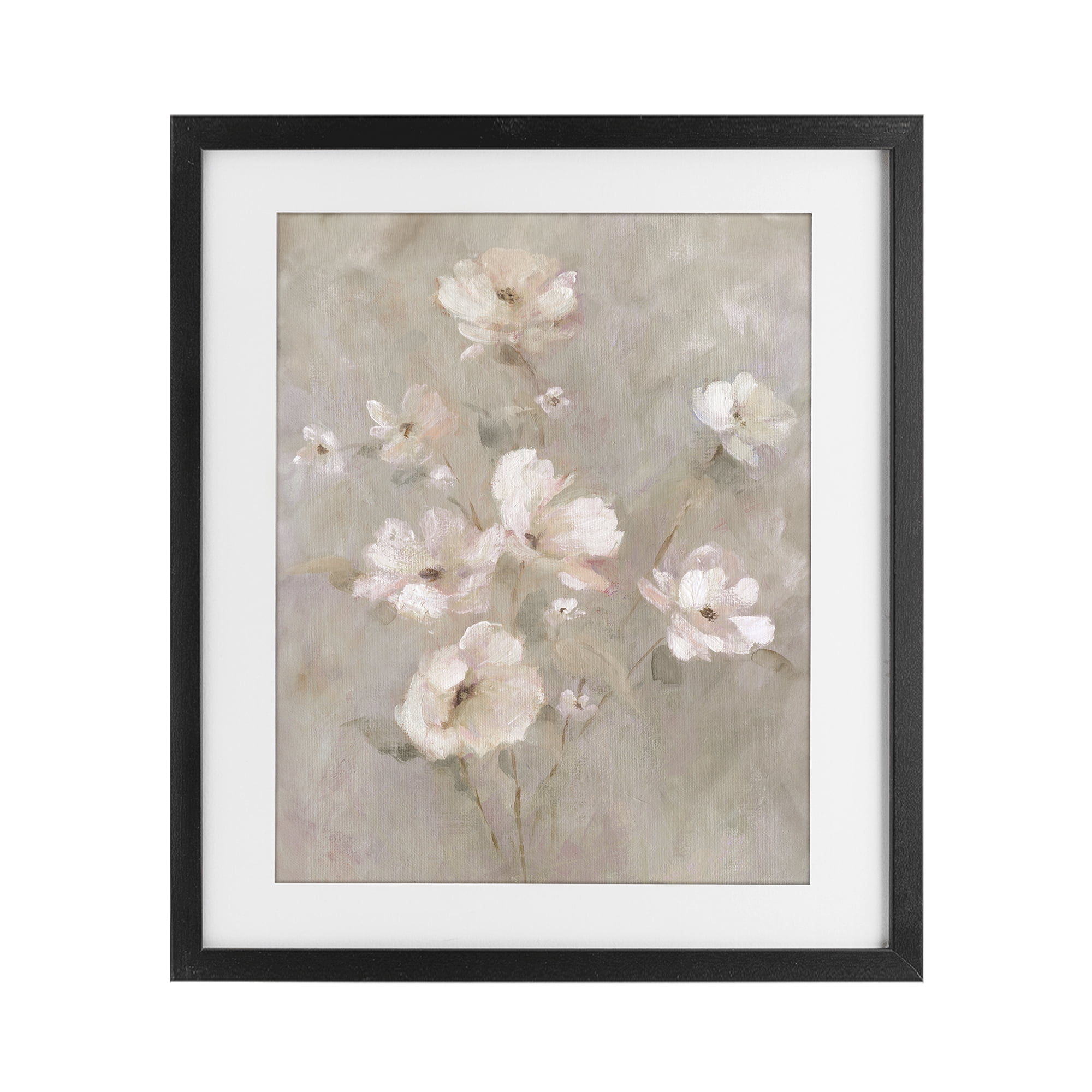 Stupell Industries Delicate Blush Floral Arrangement Black Framed Print Under Glass, design by Carol Robinson