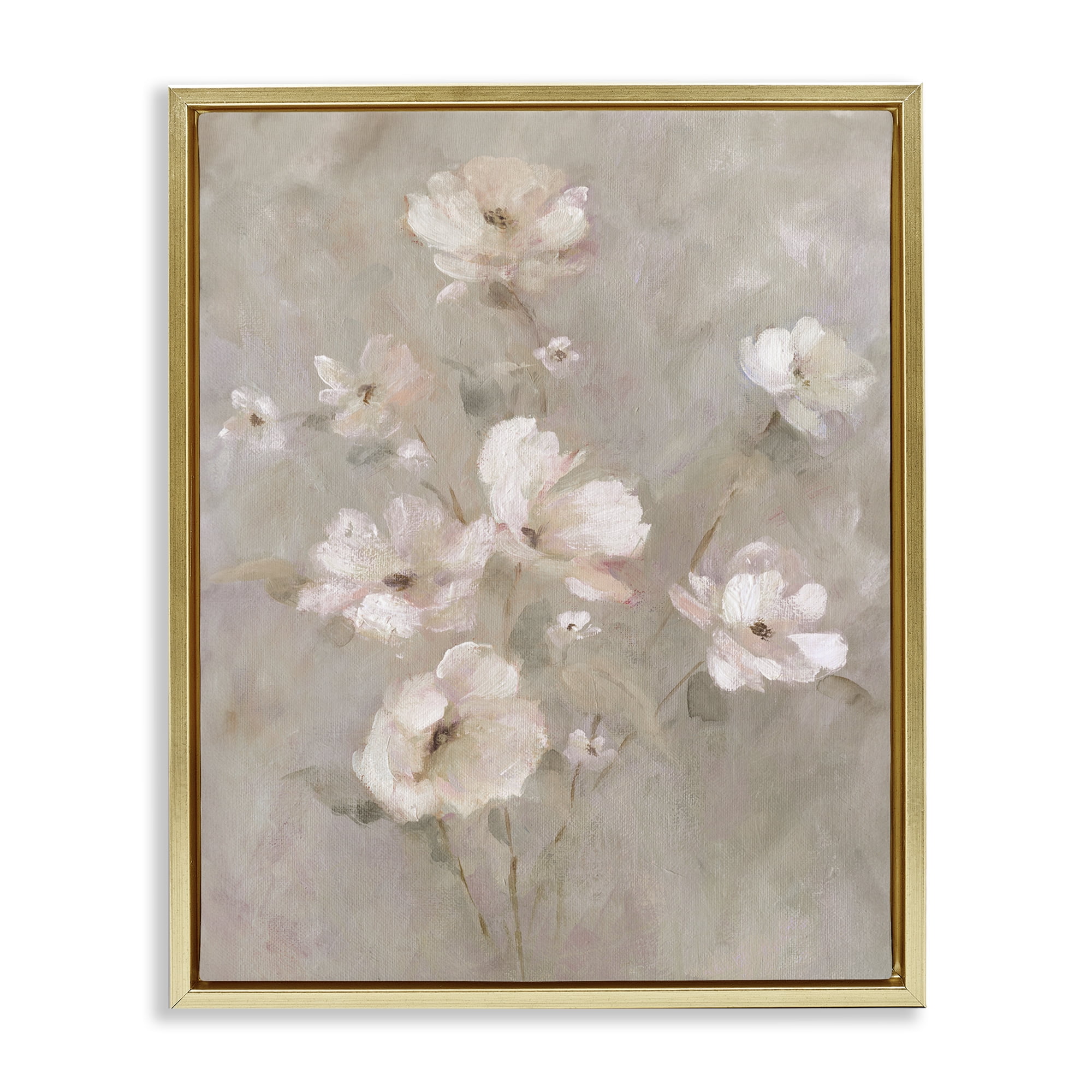 Stupell Industries Delicate Blush Floral Arrangement Gold Framed Floater Canvas Wall Art, design by Carol Robinson