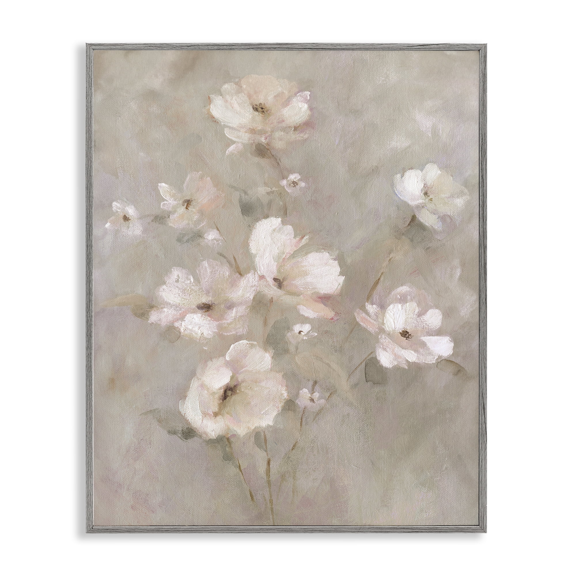 Stupell Industries Delicate Blush Floral Arrangement Gray Framed Giclee Art, design by Carol Robinson