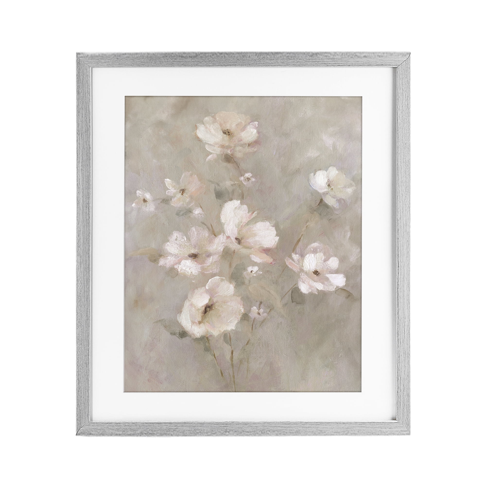 Stupell Industries Delicate Blush Floral Arrangement Gray Framed Print Under Glass, design by Carol Robinson