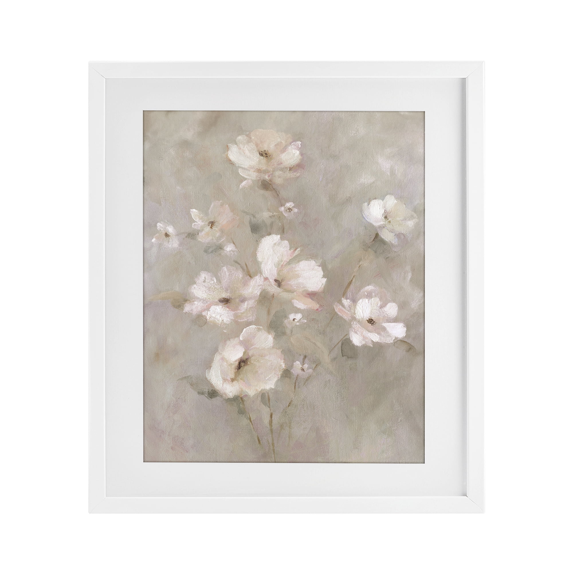 Stupell Industries Delicate Blush Floral Arrangement White Framed Print Under Glass, design by Carol Robinson