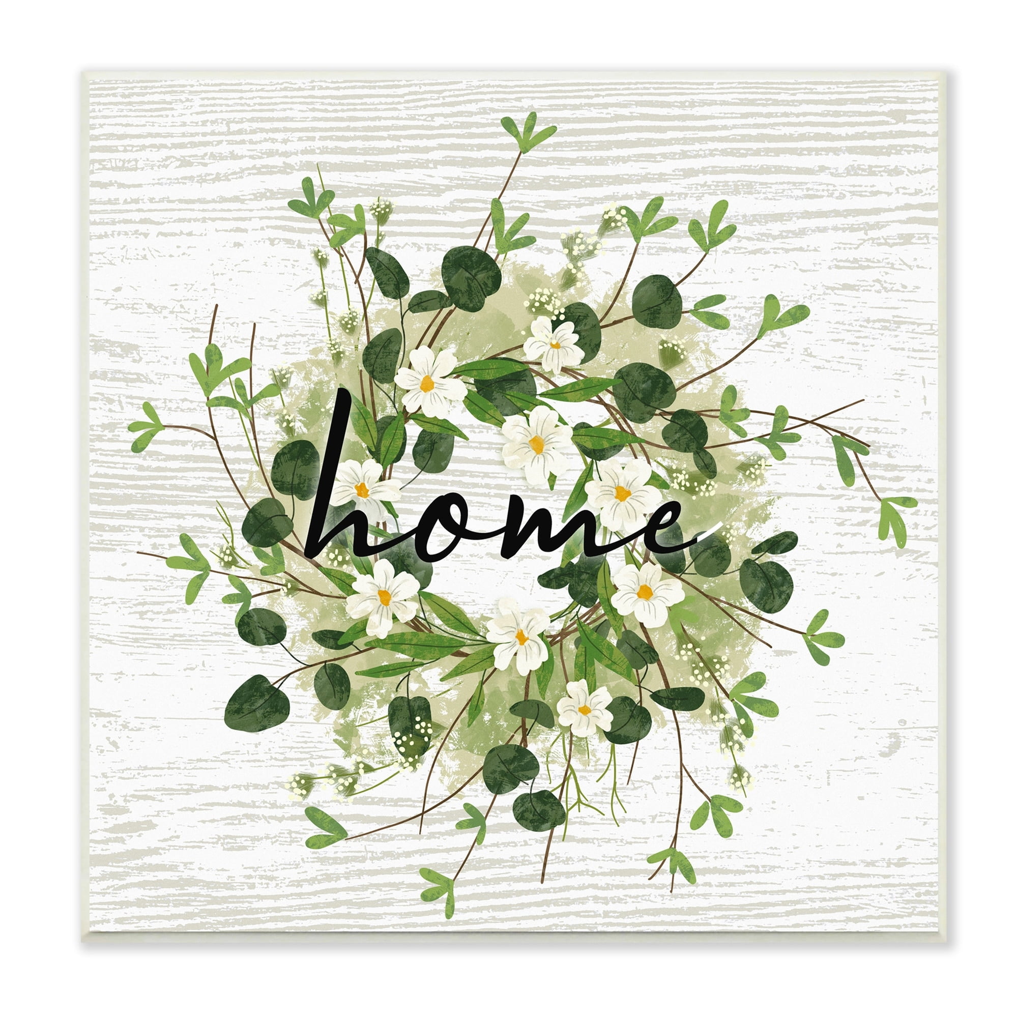 Stupell Industries Delicate Botanical Wreath Home Sign Rustic Farmhouse Graphic Art Unframed Art Print Wall Art, Design by Ziwei Li
