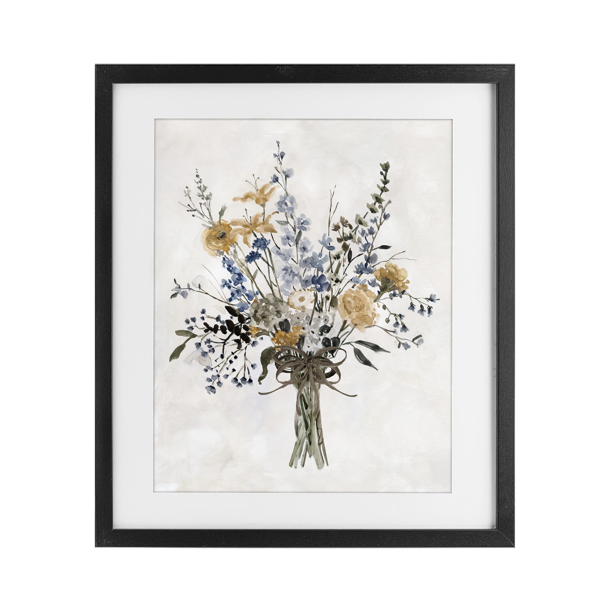 Stupell Industries Delicate Botanicals Bushel Black Framed Print Under Glass, design by Carol Robinson