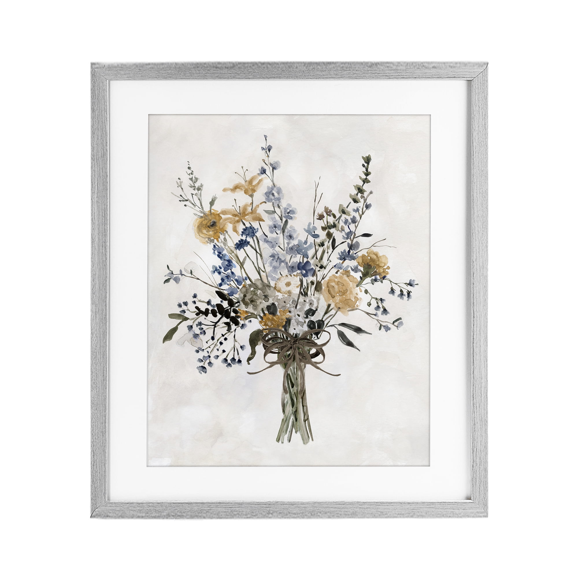 Stupell Industries Delicate Botanicals Bushel Gray Framed Print Under Glass, design by Carol Robinson