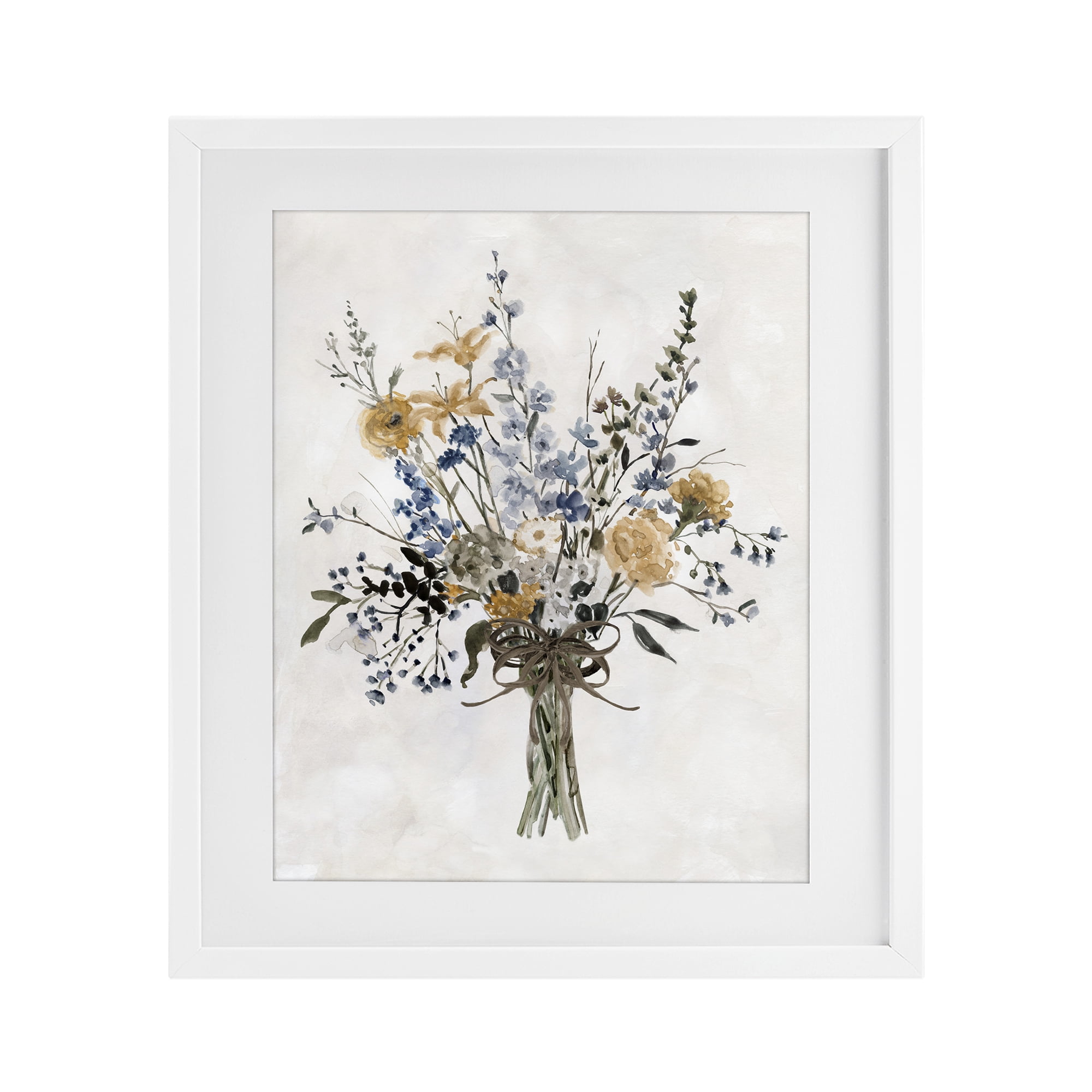 Stupell Industries Delicate Botanicals Bushel White Framed Print Under Glass, design by Carol Robinson