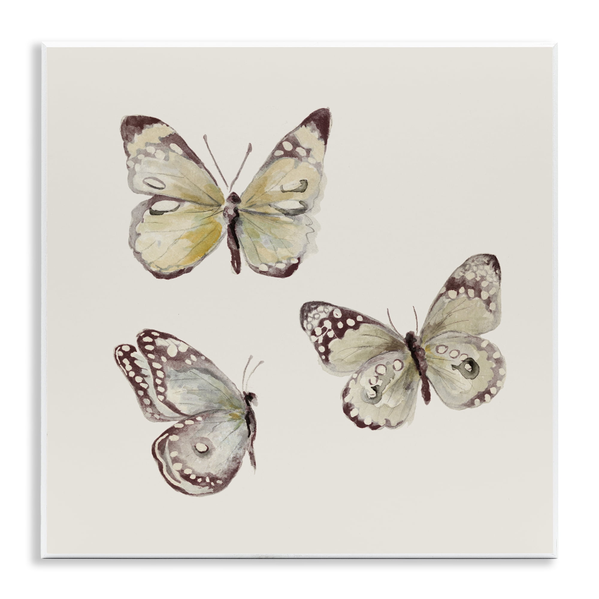 Stupell Industries Delicate Butterflies on Beige Wall Plaque Art, design by Patricia Pinto
