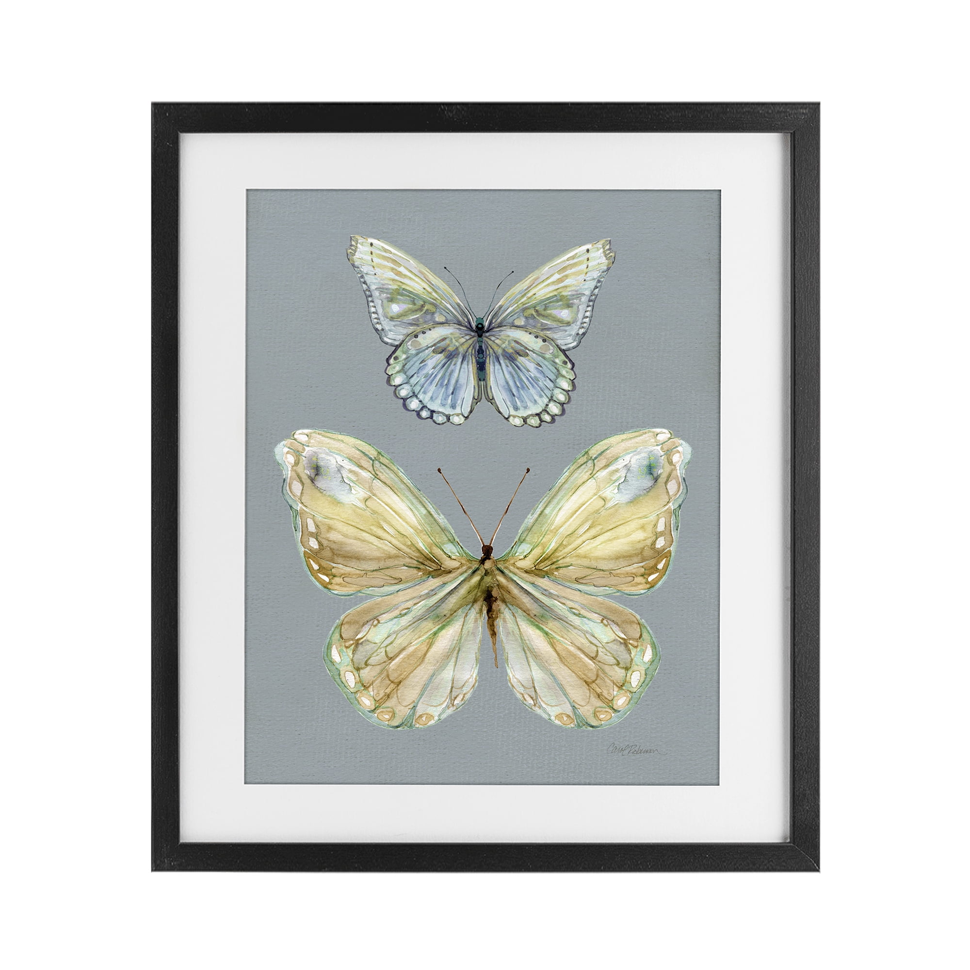 Stupell Industries Delicate Butterflies on Slate Black Framed Print Under Glass, design by Carol Robinson
