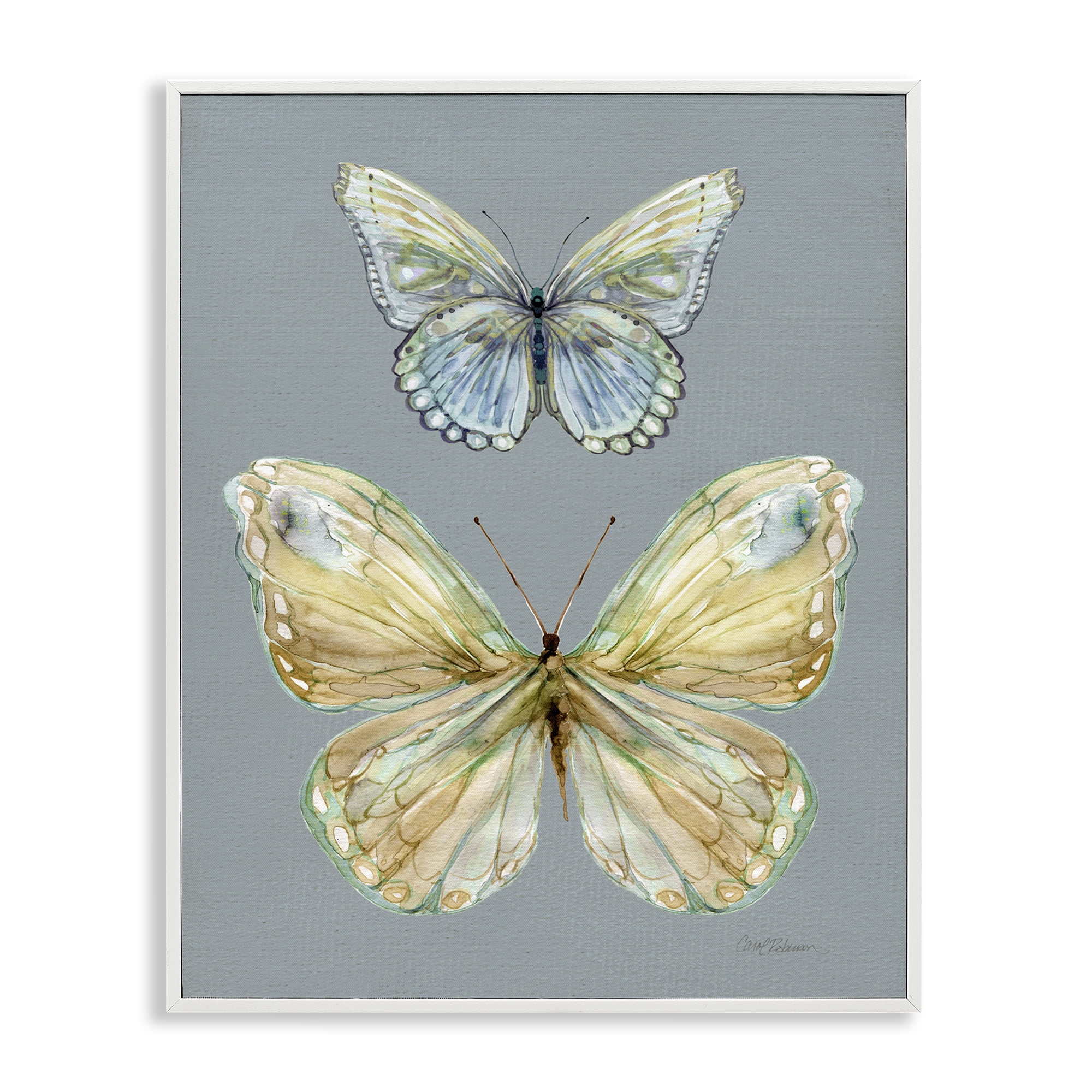 Stupell Industries Delicate Butterflies on Slate White Framed Giclee Art, design by Carol Robinson