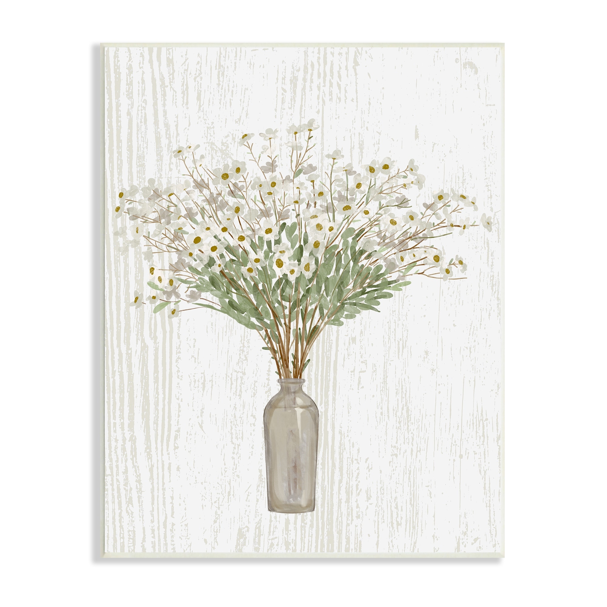 Stupell Industries Delicate Cottage Wildflowers Bouquet Weathered Grainy Pattern Graphic Art Unframed Art Print Wall Art, Design by Ziwei Li