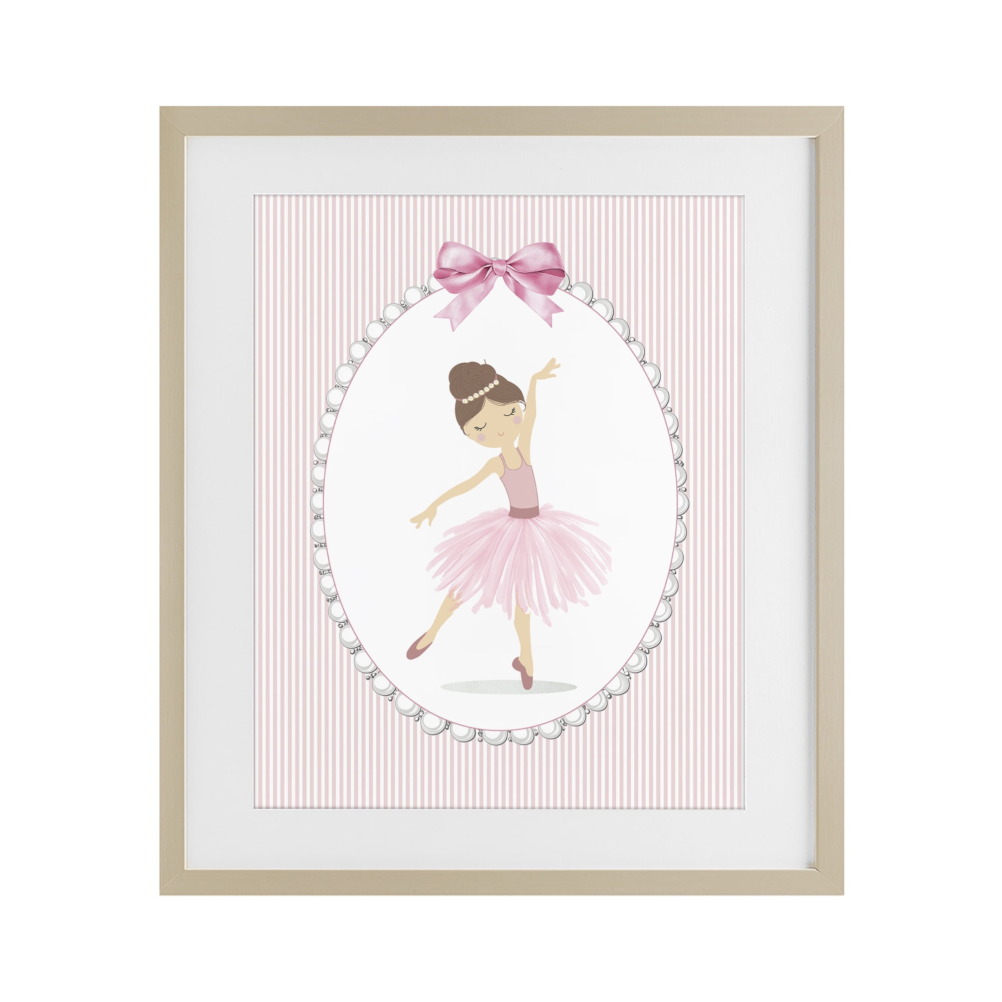 Stupell Industries Delicate Dance on Stripes Birch Framed Print Under Glass, design by Christine Simpson Art