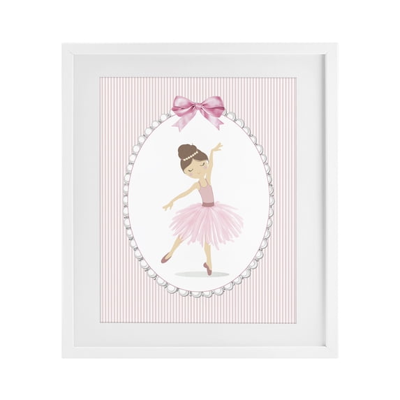 Stupell Industries Cottage Delicate Dance on Stripes White Framed Print Under Glass, 13 x 16, by Christine Simpson Art