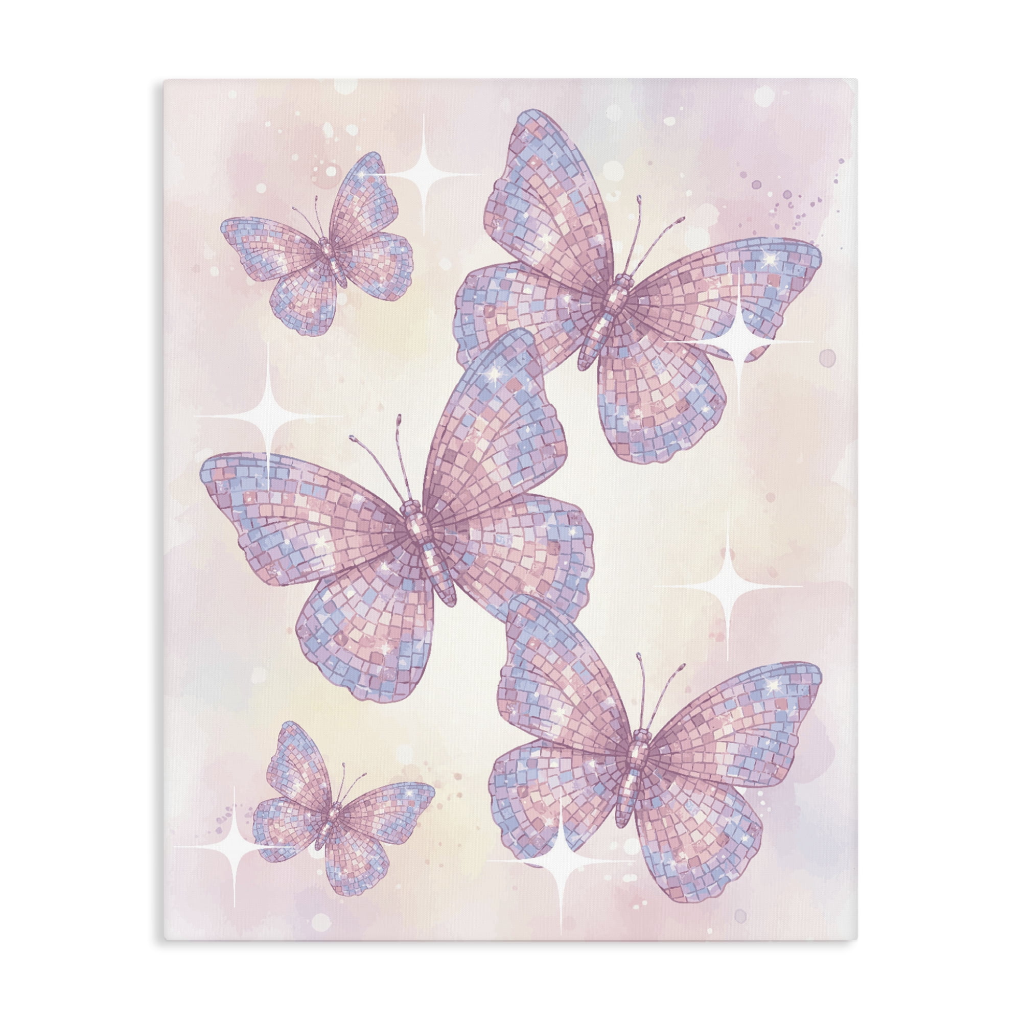 Stupell Industries Delicate Disco Butterfly Dance Canvas Wall Art, design by Lil' Rue