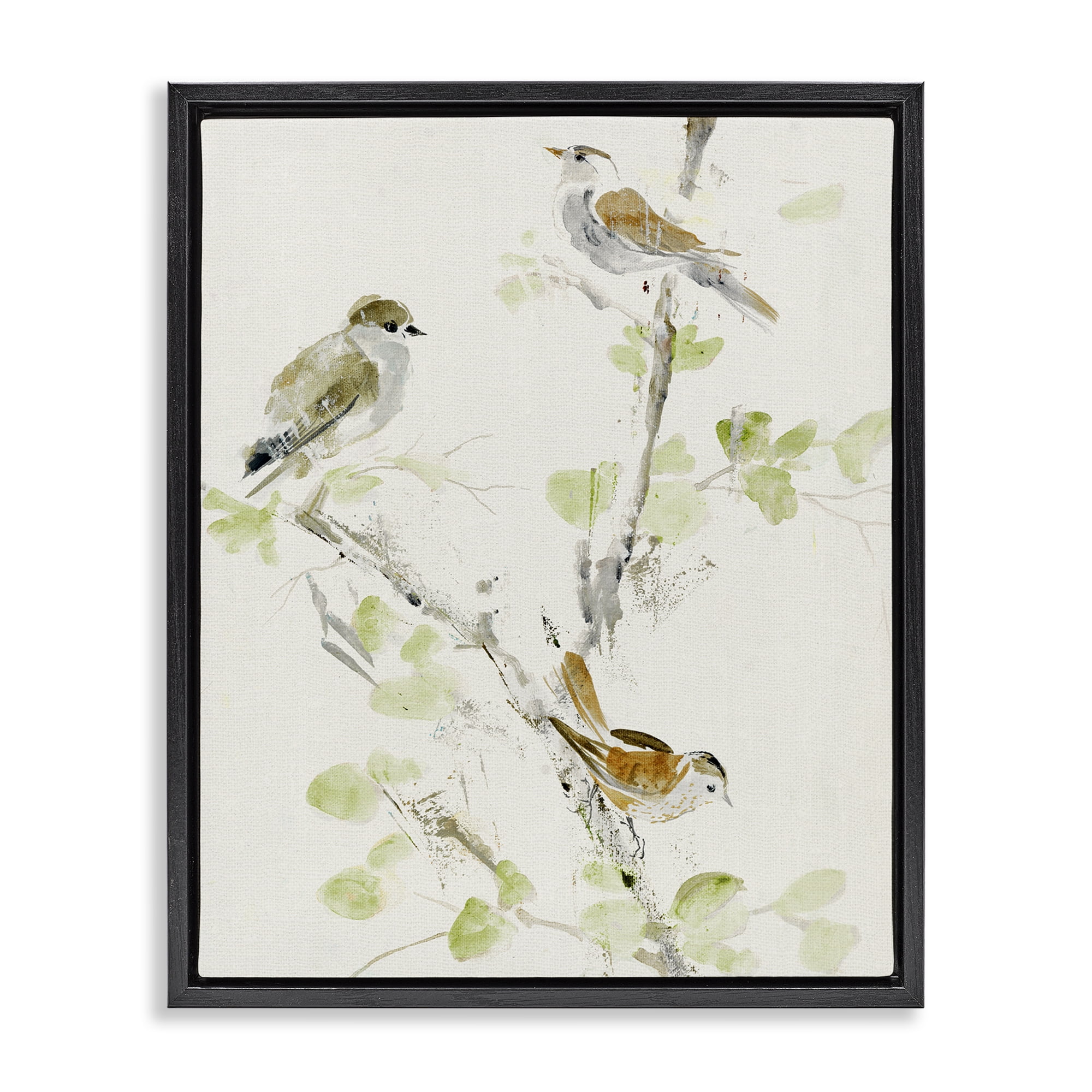 Stupell Industries Delicate Feathers Abstraction Black Framed Floater Canvas Wall Art, design by Lorenzo Collective