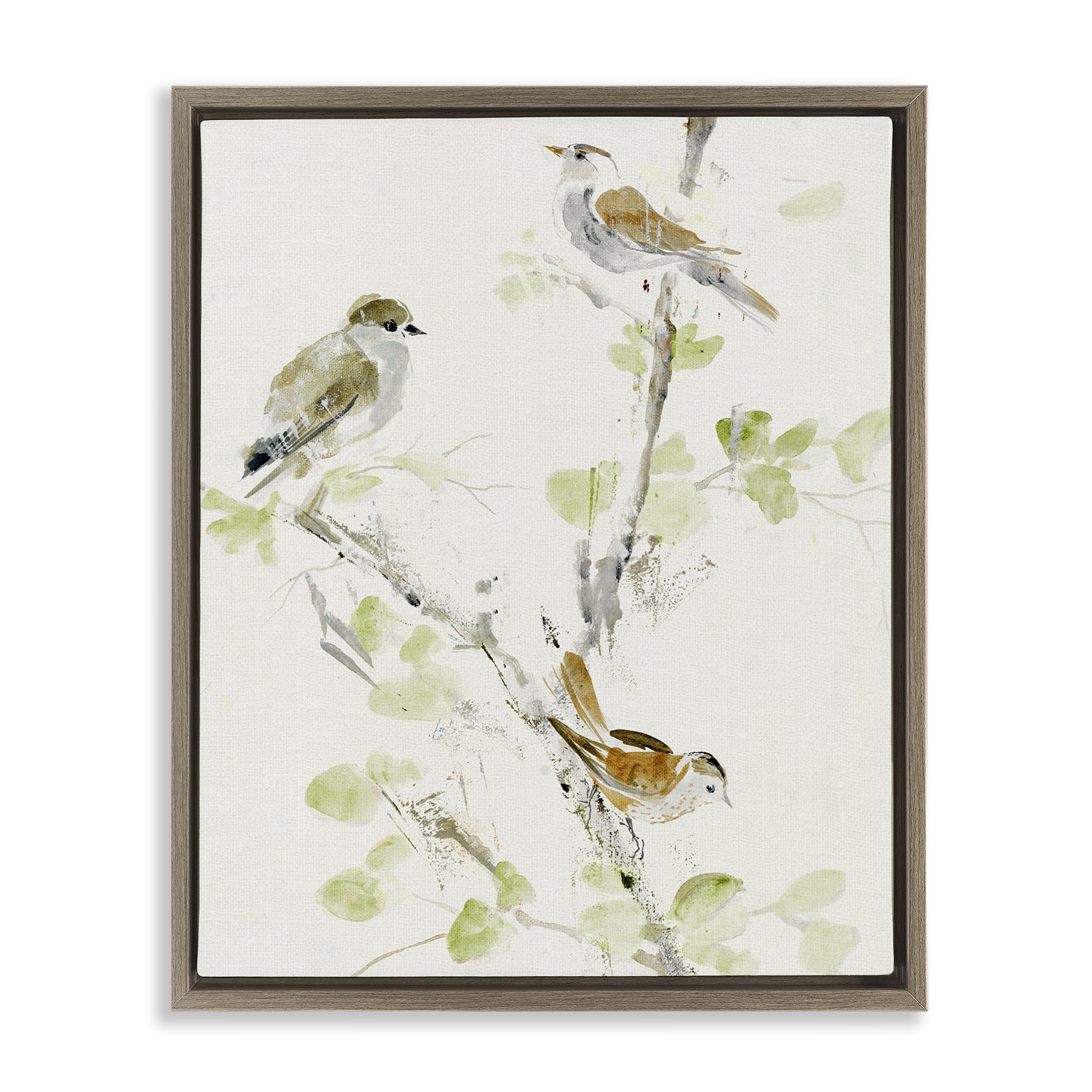 Stupell Industries Delicate Feathers Abstraction Brown Framed Floater Canvas Wall Art, design by Lorenzo Collective
