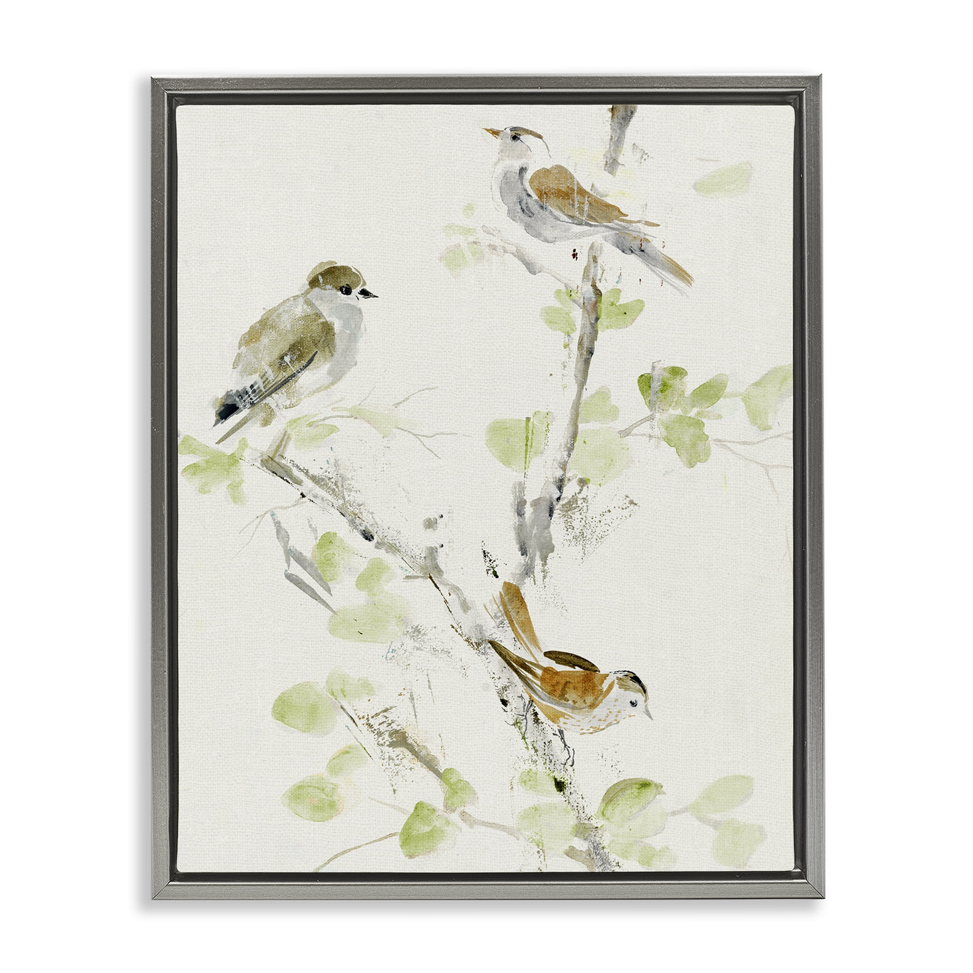 Stupell Industries Delicate Feathers Abstraction Gray Framed Floater Canvas Wall Art, design by Lorenzo Collective
