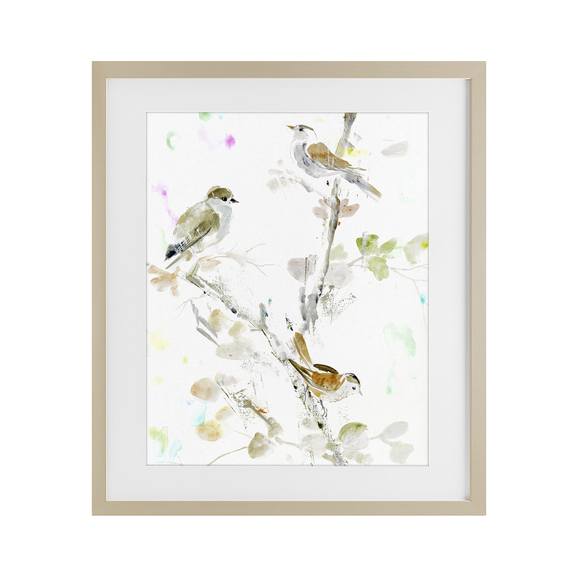 Stupell Industries Delicate Feathers Trio Birch Framed Print Under Glass, design by Lorenzo Collective