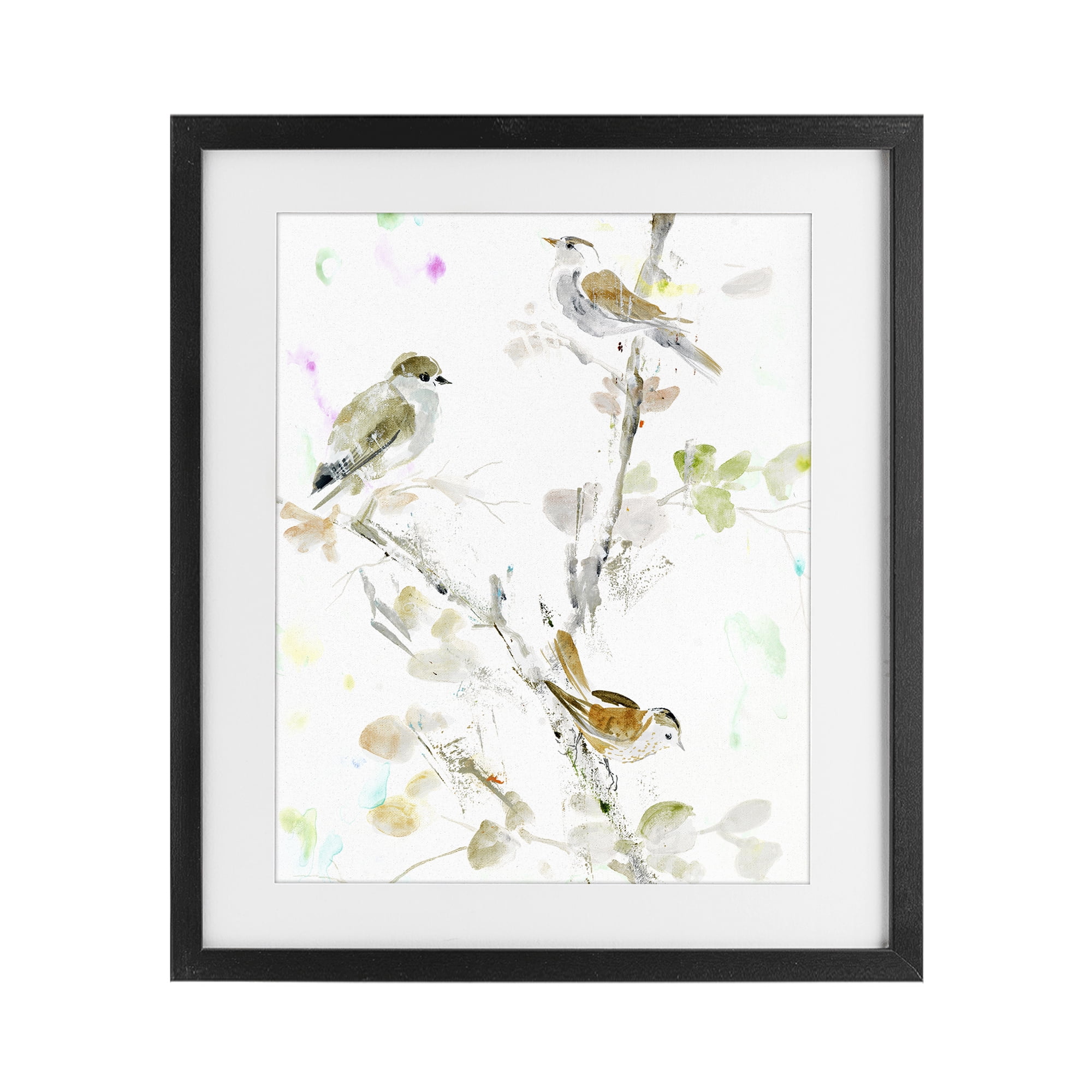 Stupell Industries Delicate Feathers Trio Black Framed Print Under Glass, design by Lorenzo Collective