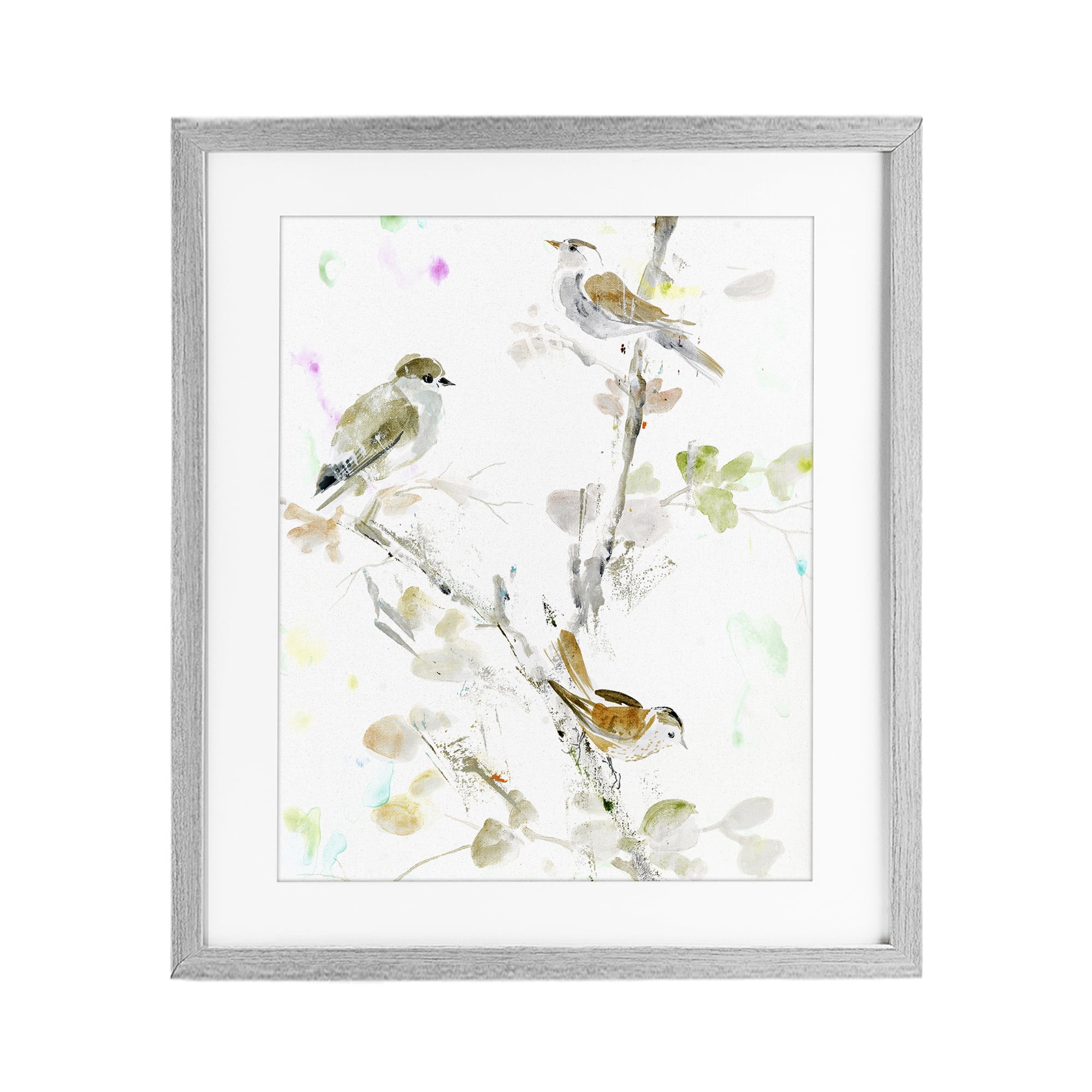 Stupell Industries Delicate Feathers Trio Gray Framed Print Under Glass, design by Lorenzo Collective