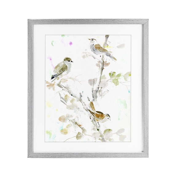 Stupell Industries Traditional Delicate Feathers Trio Gray Framed Print Under Glass, 17 x 21, by Lorenzo Collective