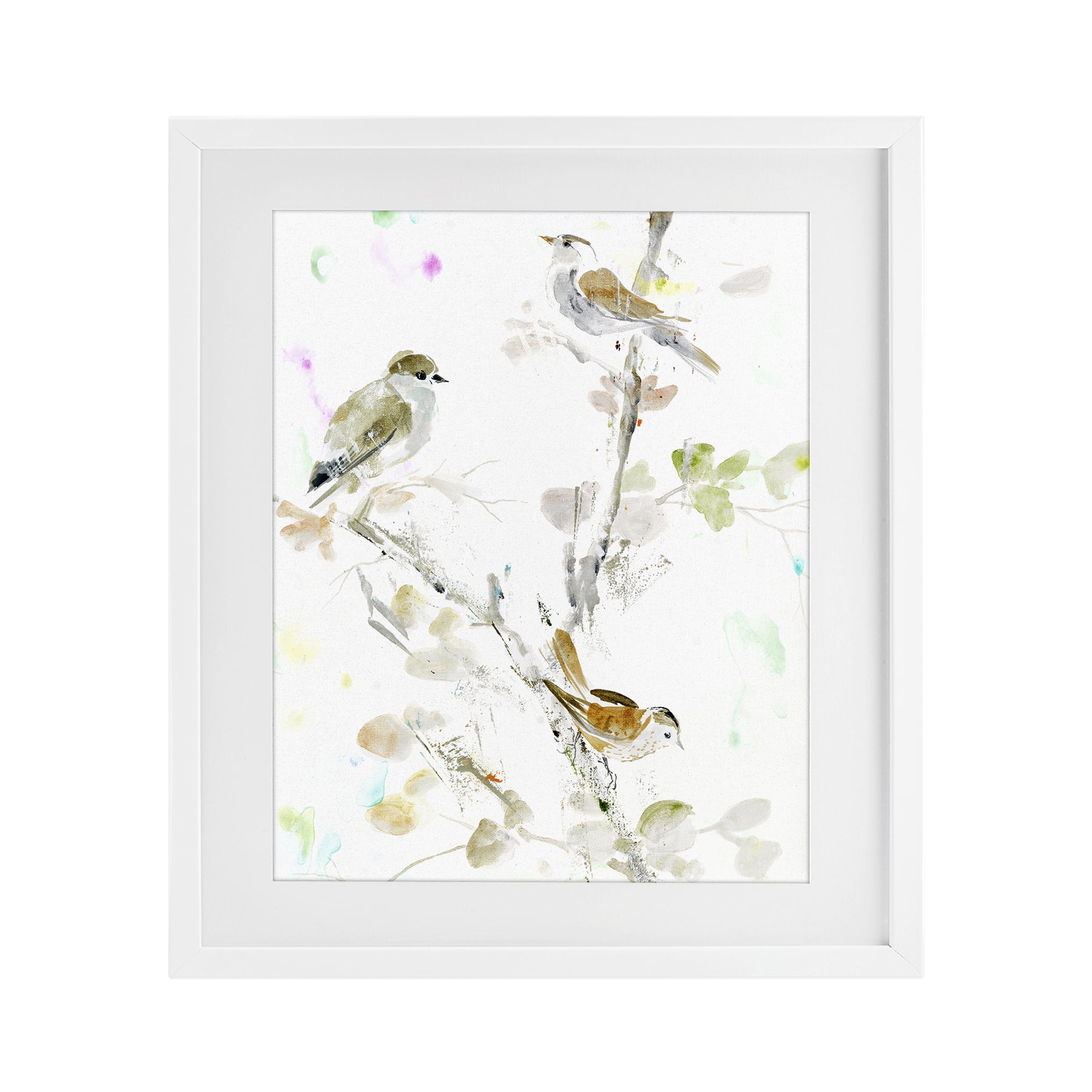 Stupell Industries Delicate Feathers Trio White Framed Print Under Glass, design by Lorenzo Collective