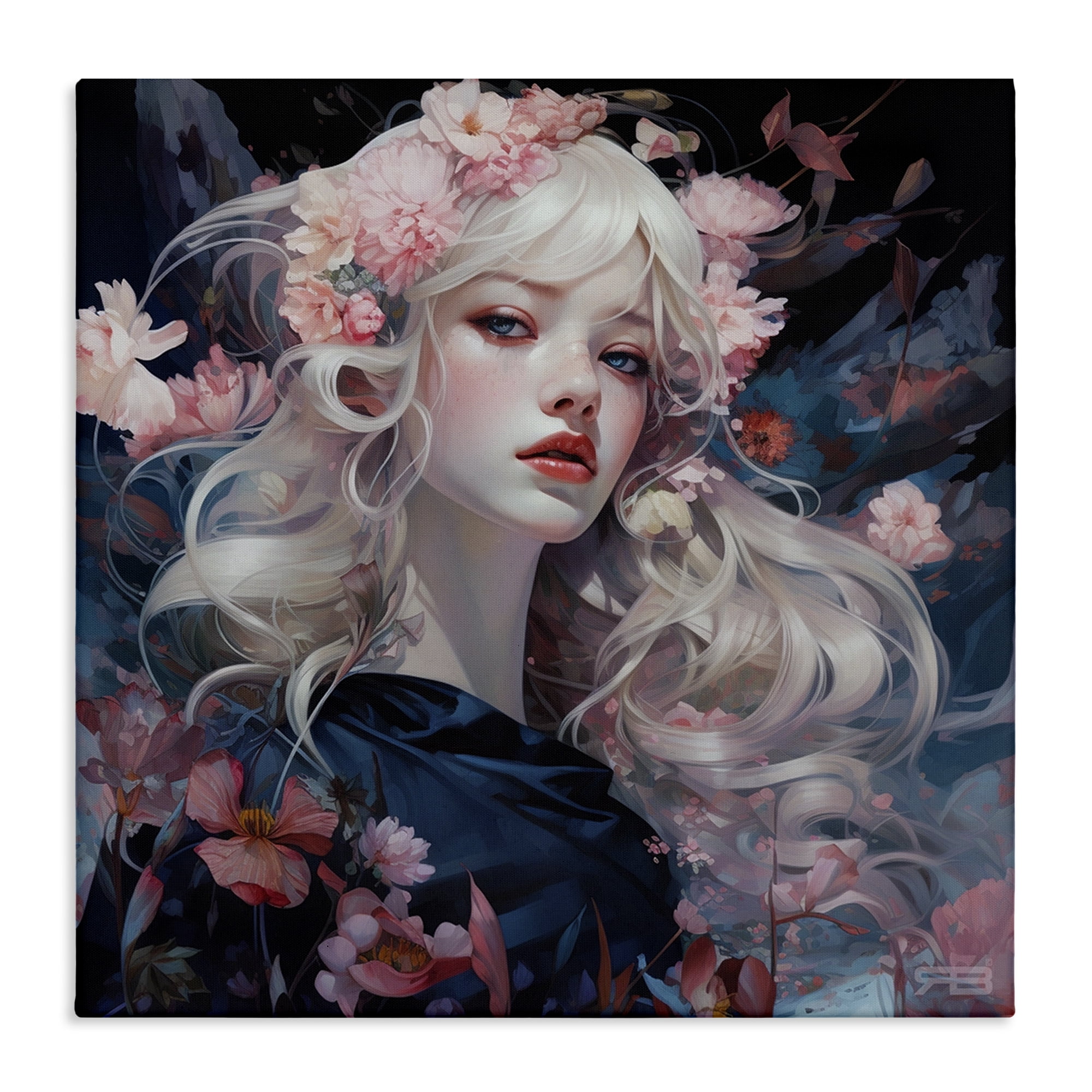 Stupell Industries Delicate Florals Portrait People Painting Wrapped Canvas Art Print Wall Art, 36 x 36