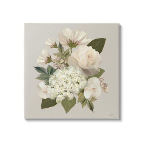 Stupell Industries Delicate Flower Blossom Arrangement Soft Mixed Botanicals Graphic Art Gallery Wrapped Canvas Print Wall Art, Design by House Fenway