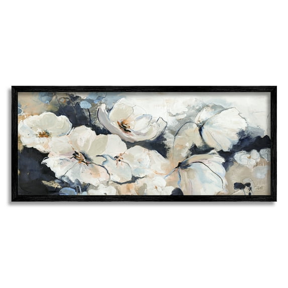 Stupell Industries Delicate Flower Petals Blooming Modern Painting Design Painting Black Framed Art Print Wall Art, Design by Design Fabrikken