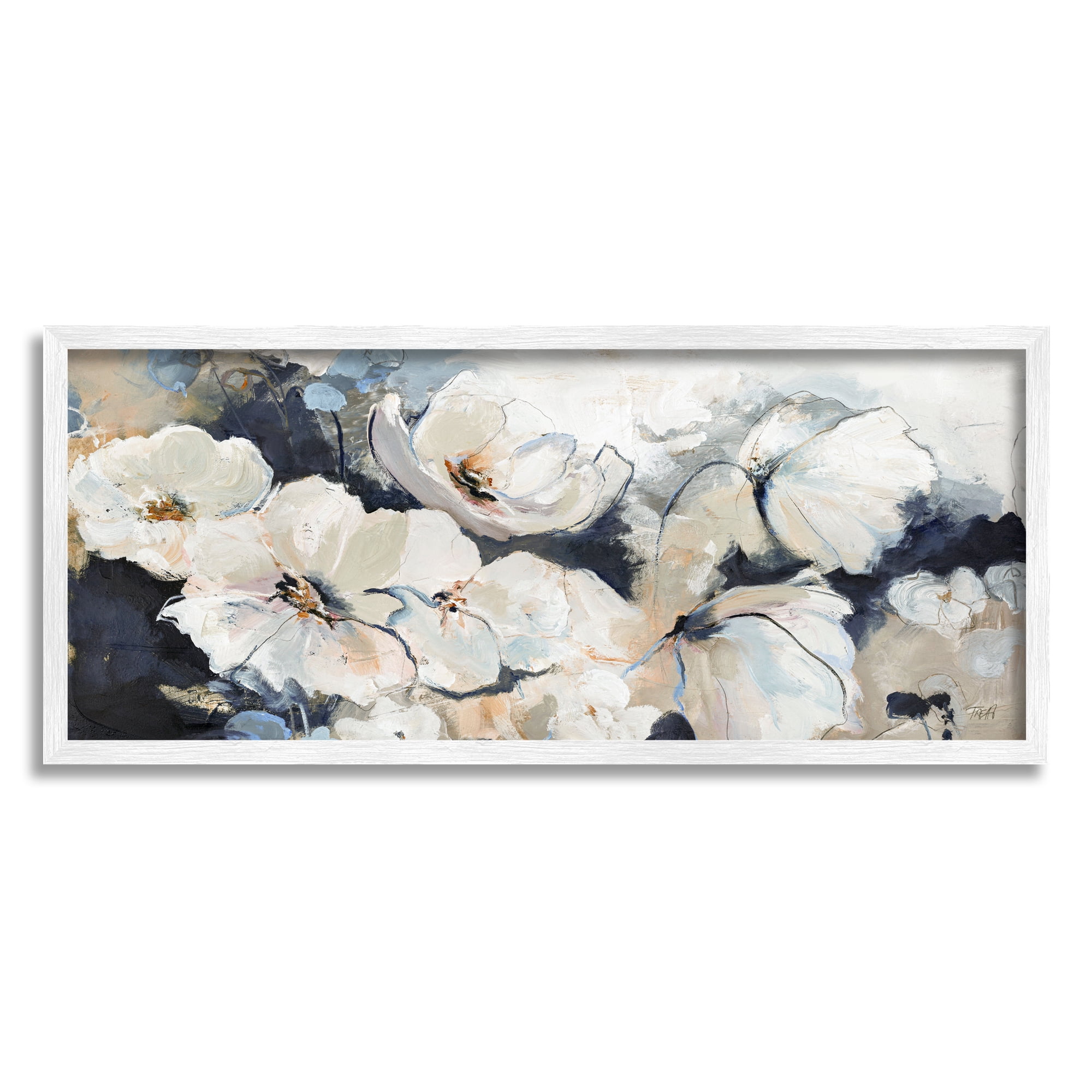 Stupell Industries Delicate Flower Petals Blooming Modern Painting Design Painting White Framed Art Print Wall Art, Design by Design Fabrikken