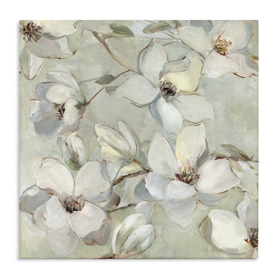 Stupell Industries Delicate Flower Petals in Neutrals Floral Painting Wrapped Canvas Canvas Art Print Wall Art, 36 x 36