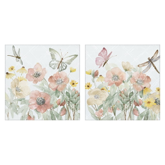 Stupell Industries Cottage Delicate Garden Joy 2pc Canvas Art Set, 17 x 17 each, by Lanie Loreth