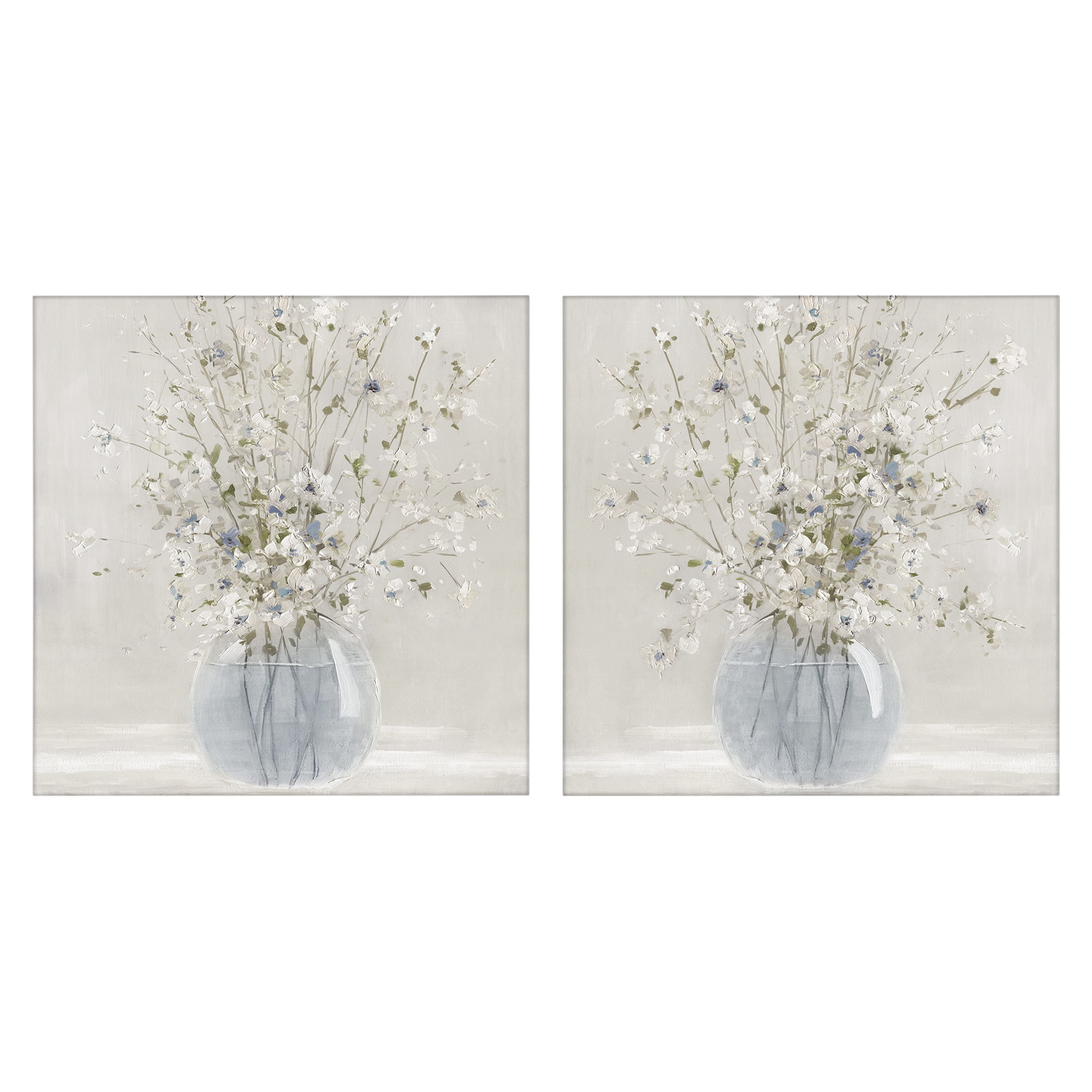 Stupell Industries Delicate Glass Vase Bouquet 2 Piece Canvas Wall Art Set, design by Carol Robinson