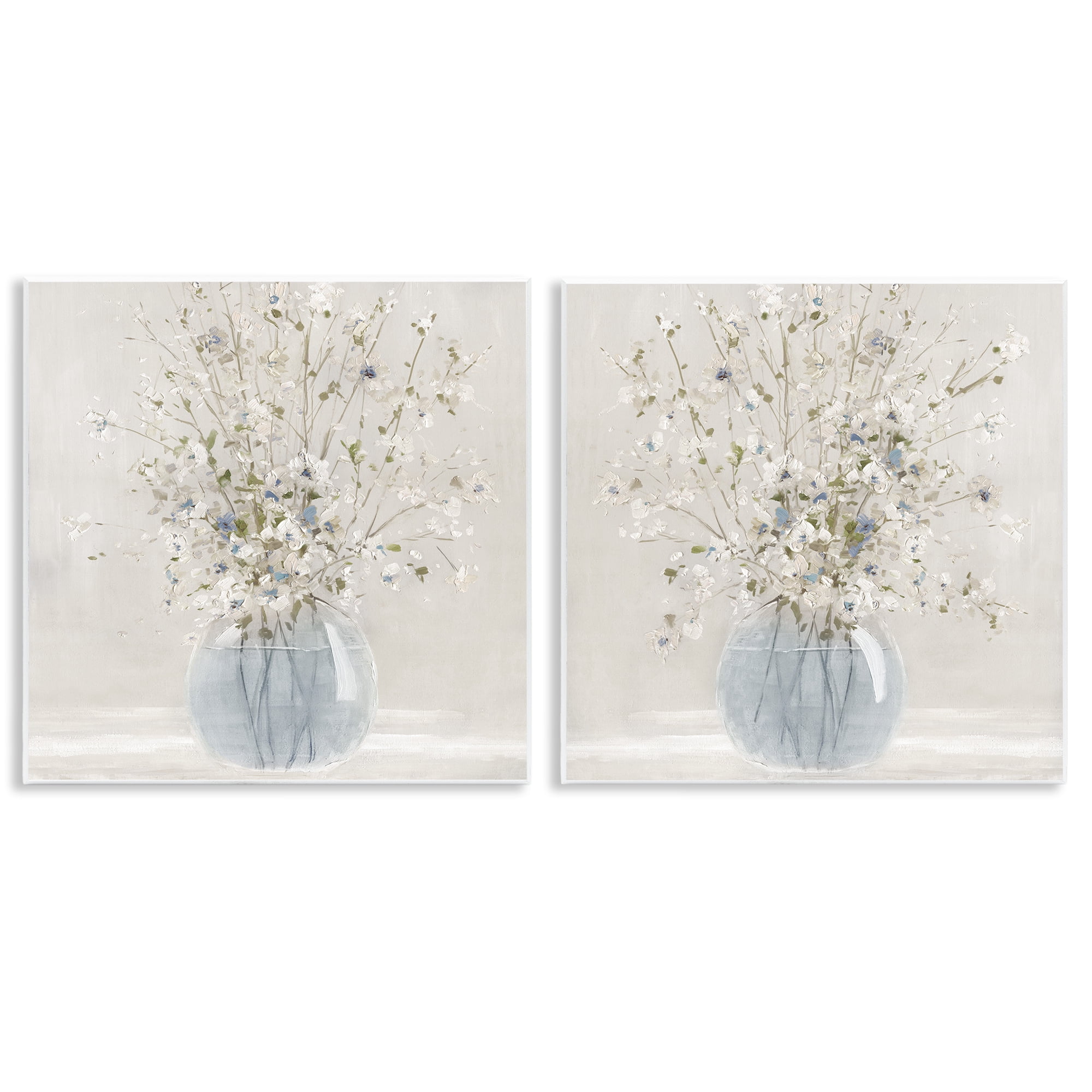 Stupell Industries Delicate Glass Vase Bouquet 2 Piece Wall Plaque Art Set, design by Carol Robinson