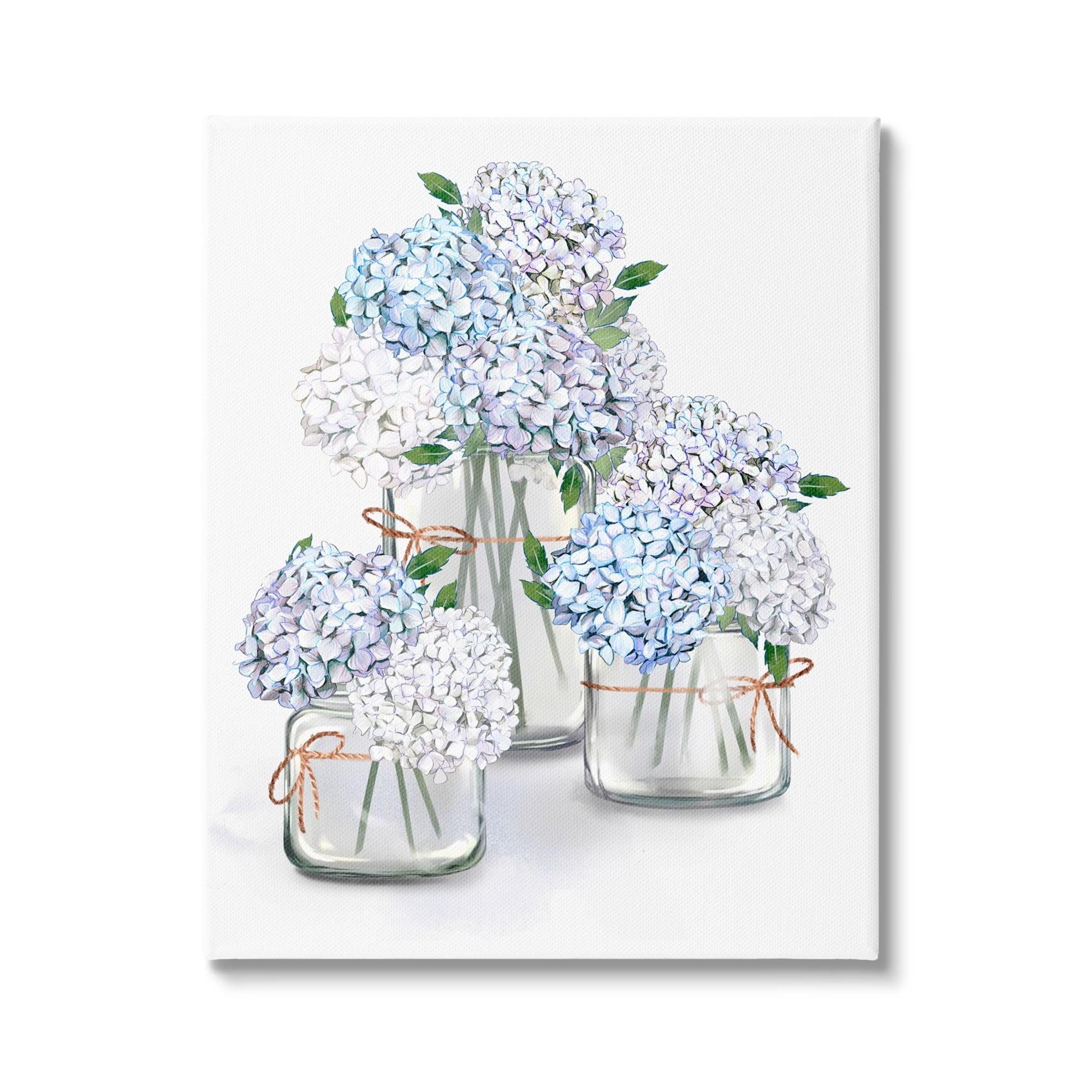 Stupell Industries Delicate Hydrangea Blossoms Arrangement Glass Jars Illustration , 30 x 40, Design by Ziwei Li