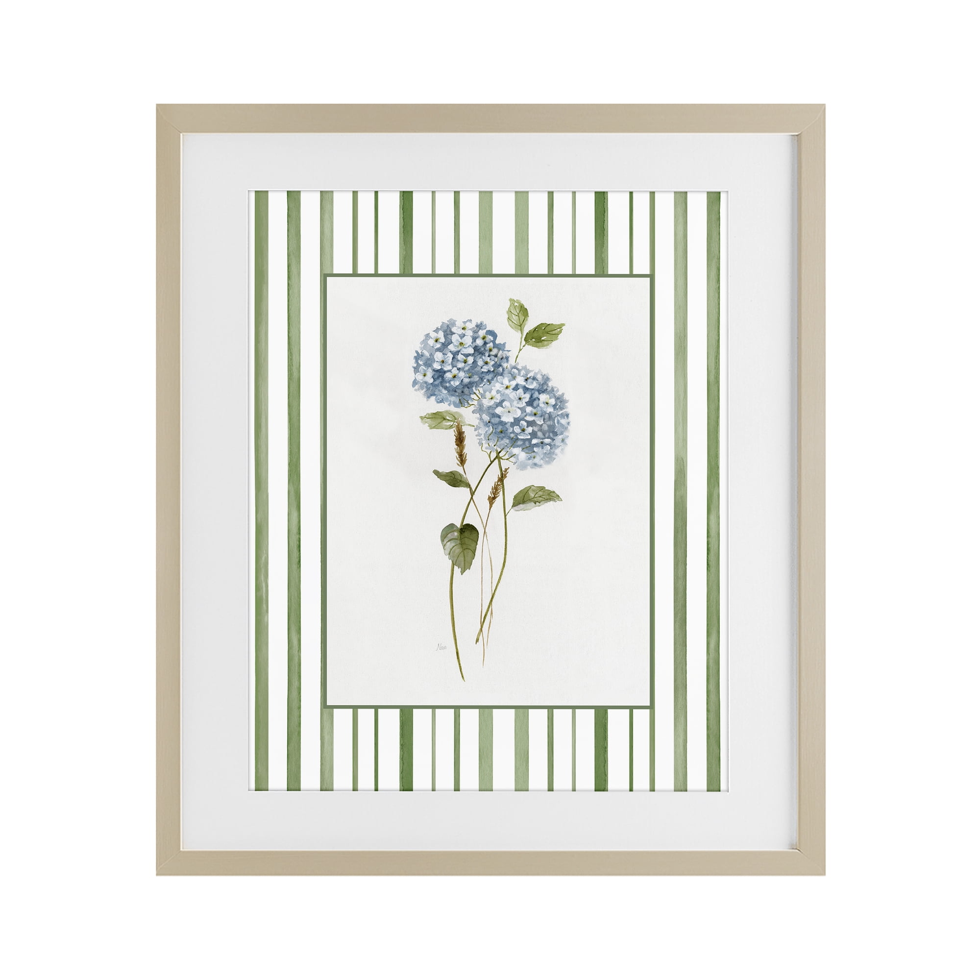 Stupell Industries Delicate Hydrangea & Dried Wheat Birch Framed Print Under Glass, design by Nan