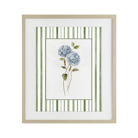 Stupell Industries Cottage Delicate Hydrangea & Dried Wheat Birch Framed Print Under Glass, 13 x 16, by Nan