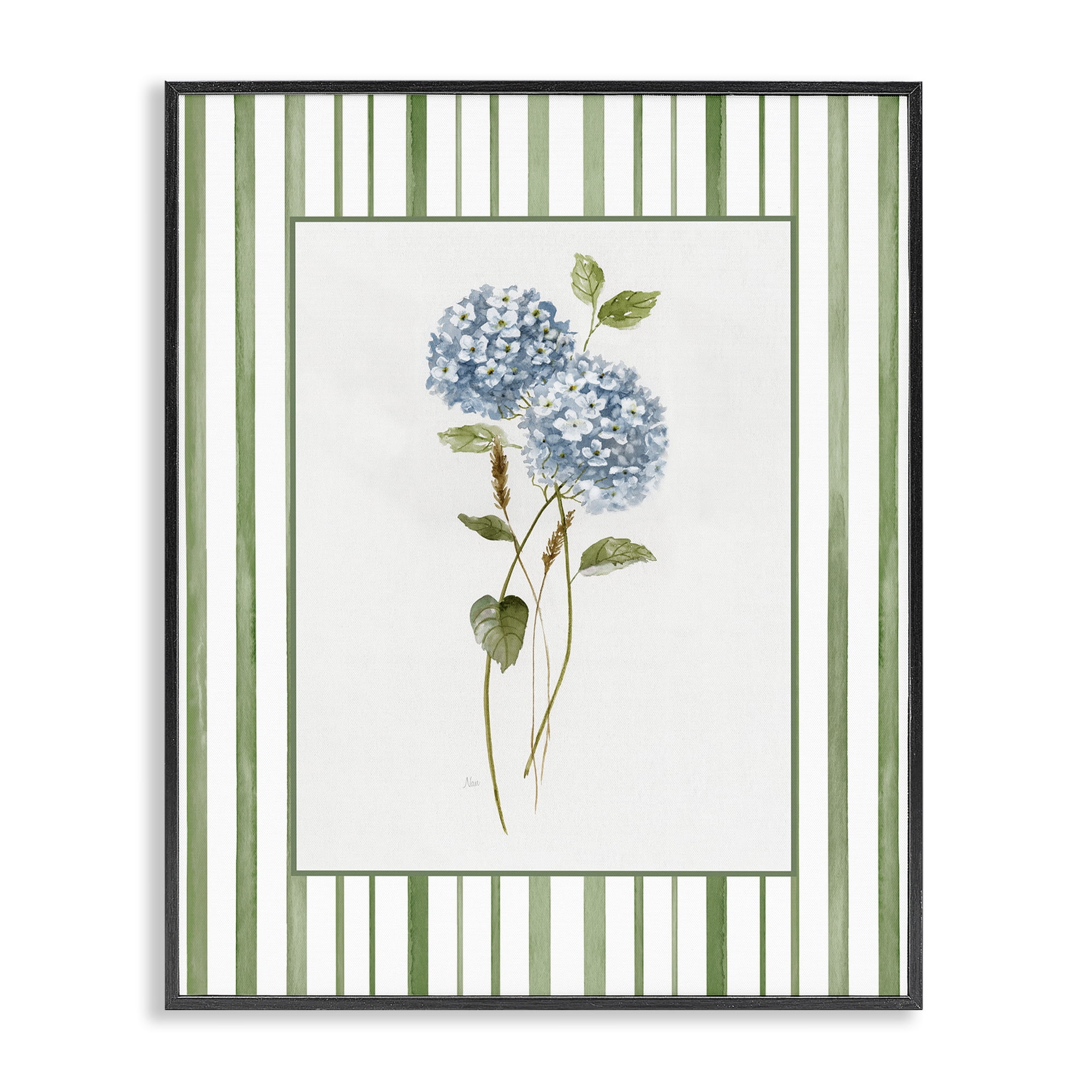 Stupell Industries Delicate Hydrangea & Dried Wheat Black Framed Giclee Art, design by Nan