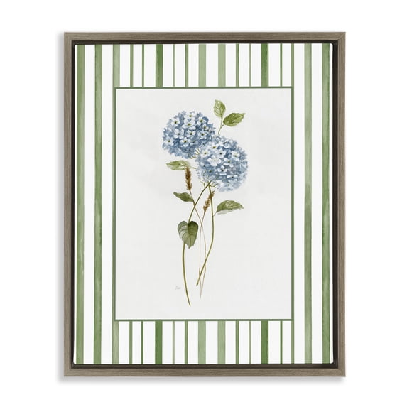 Stupell Industries Cottage Delicate Hydrangea & Dried Wheat Brown Floating Frame Canvas Art, 17 x 21, by Nan