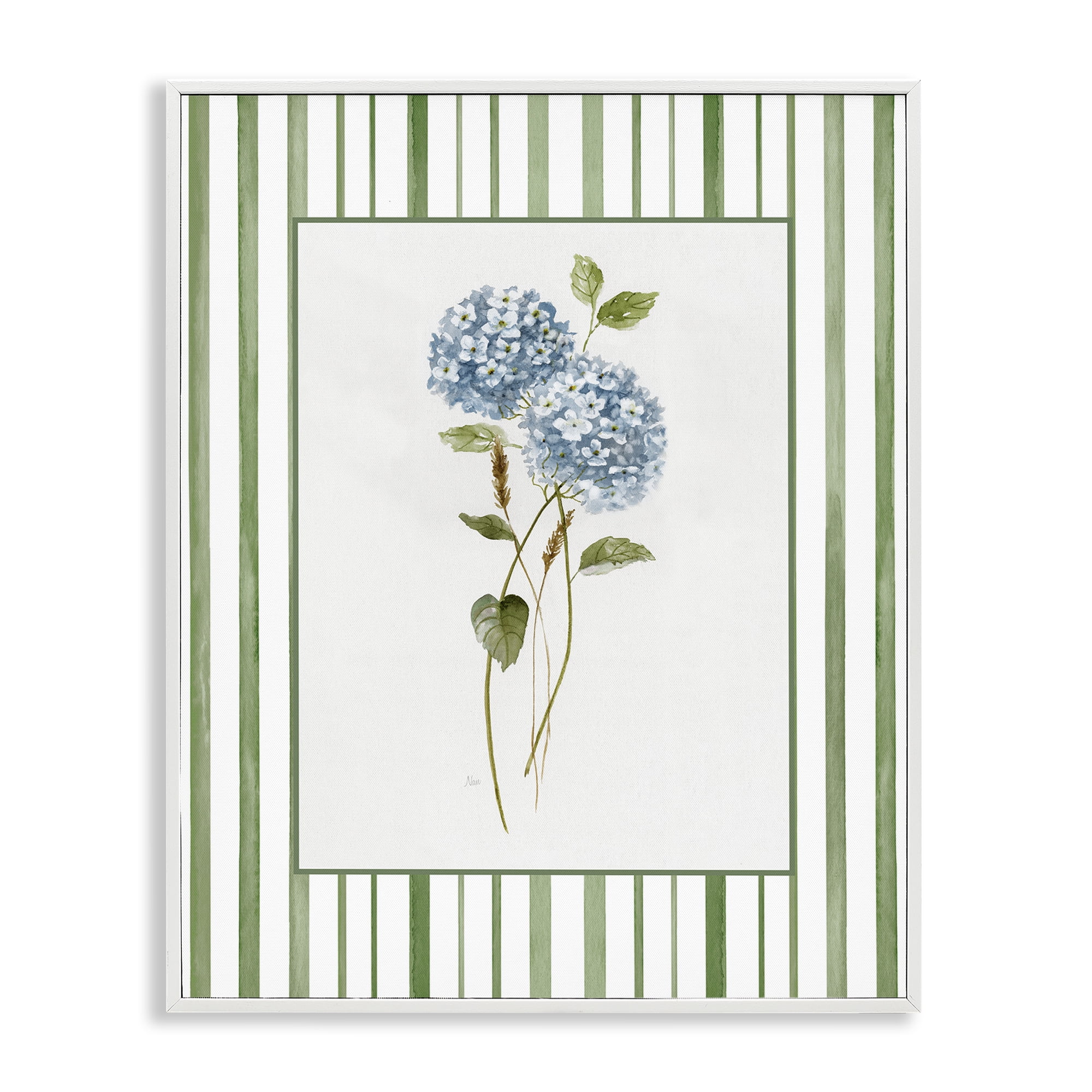 Stupell Industries Delicate Hydrangea & Dried Wheat White Framed Giclee Art, design by Nan