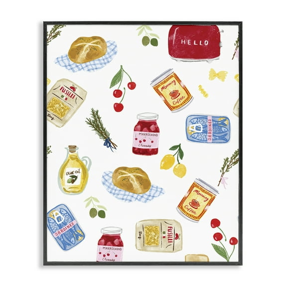 Stupell Industries Delicate Kitchen Delights Food & Beverage Painting Black Framed Art Print Wall Art, 11 x 14