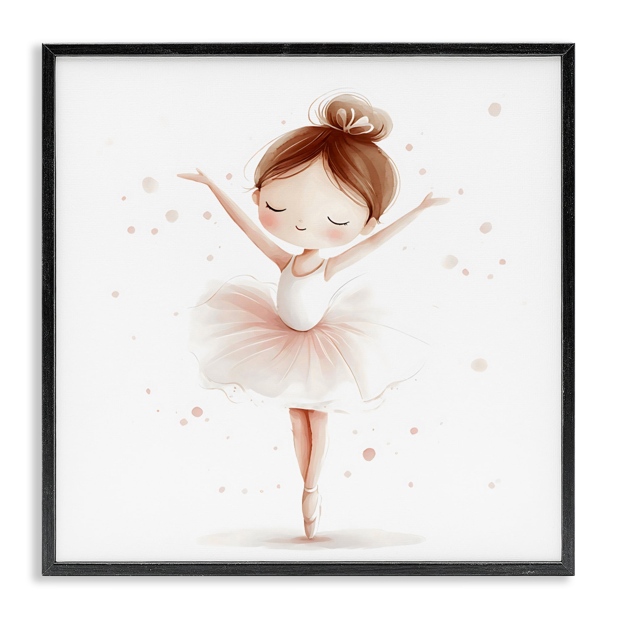 Stupell Industries Delicate Little Ballerina Girl Black Framed Giclee Art, design by Creative Studio