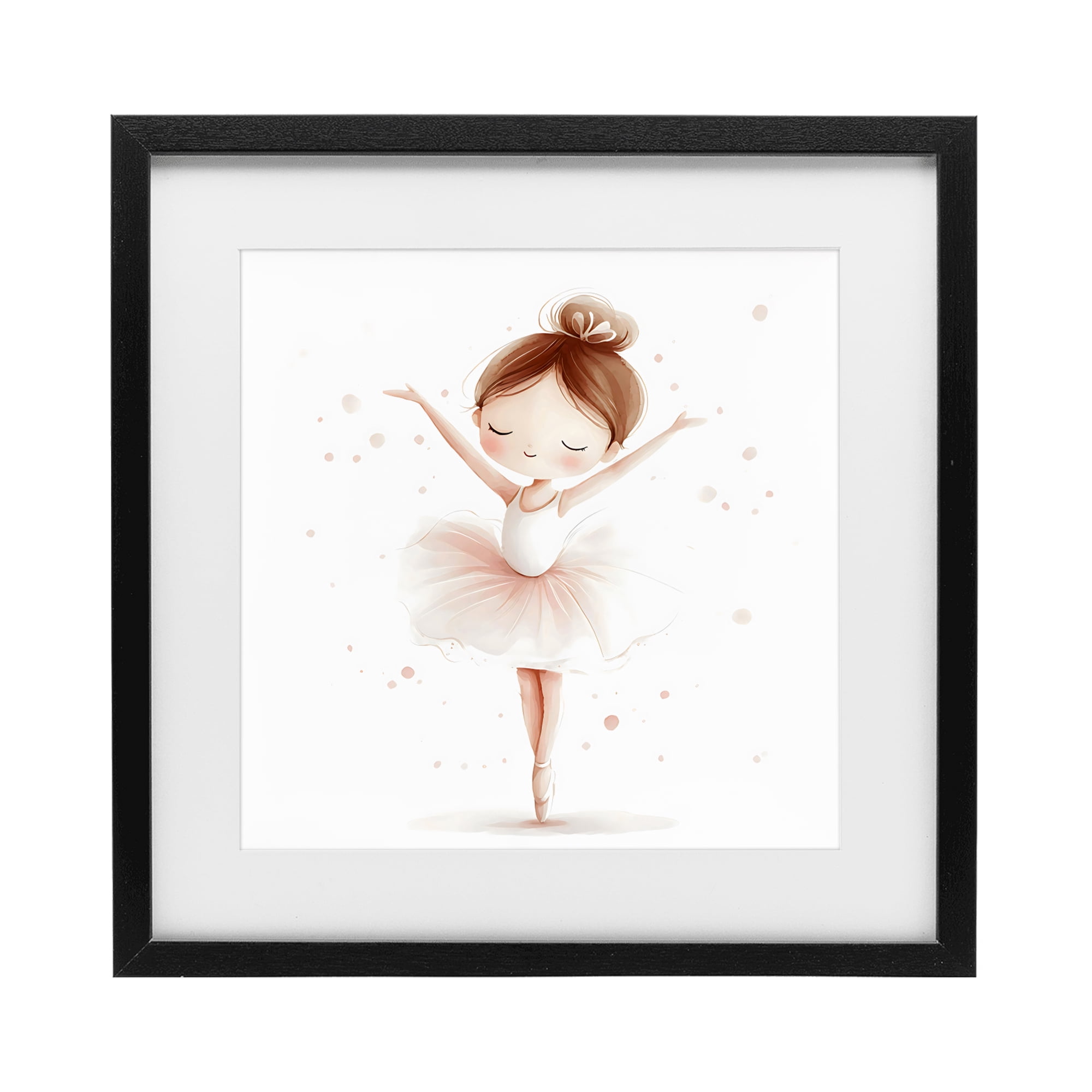 Stupell Industries Delicate Little Ballerina Girl Black Framed Print Under Glass, design by Creative Studio