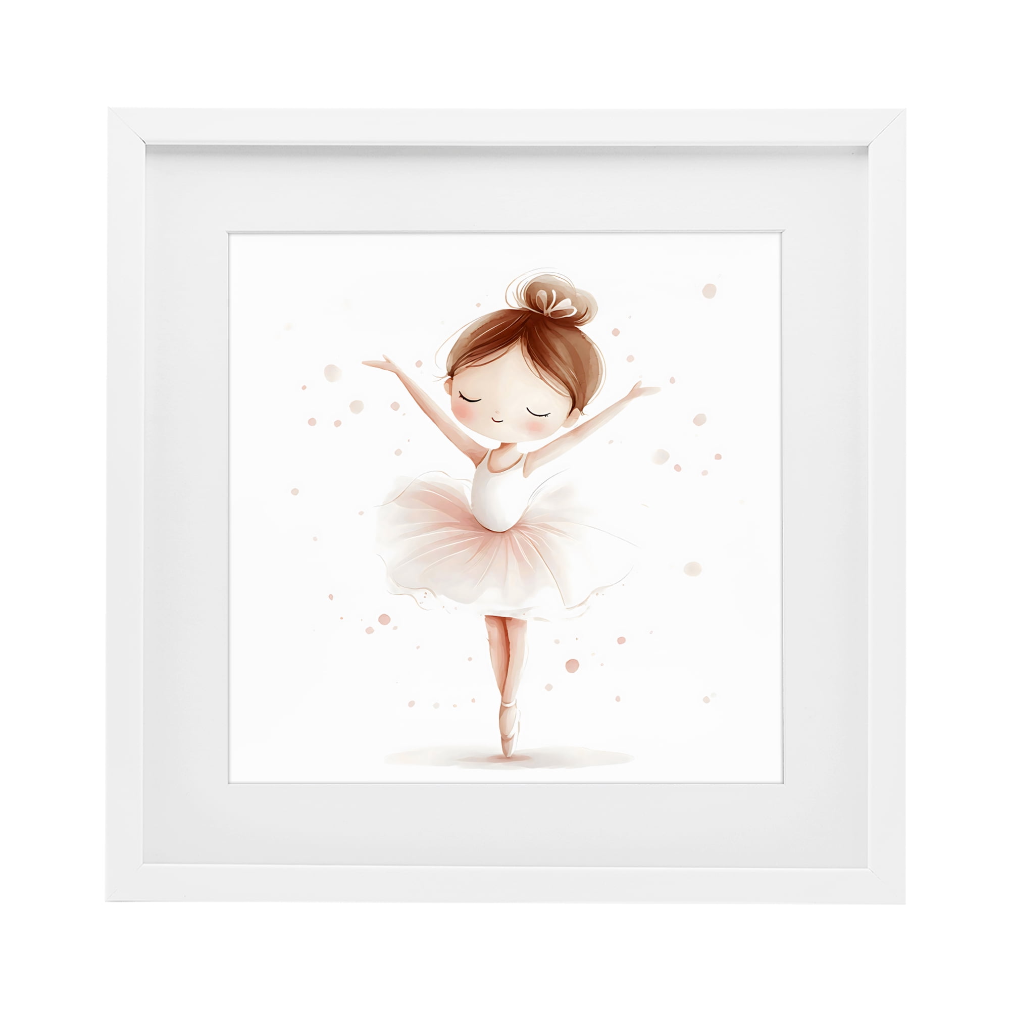 Stupell Industries Delicate Little Ballerina Girl White Framed Print Under Glass, design by Creative Studio