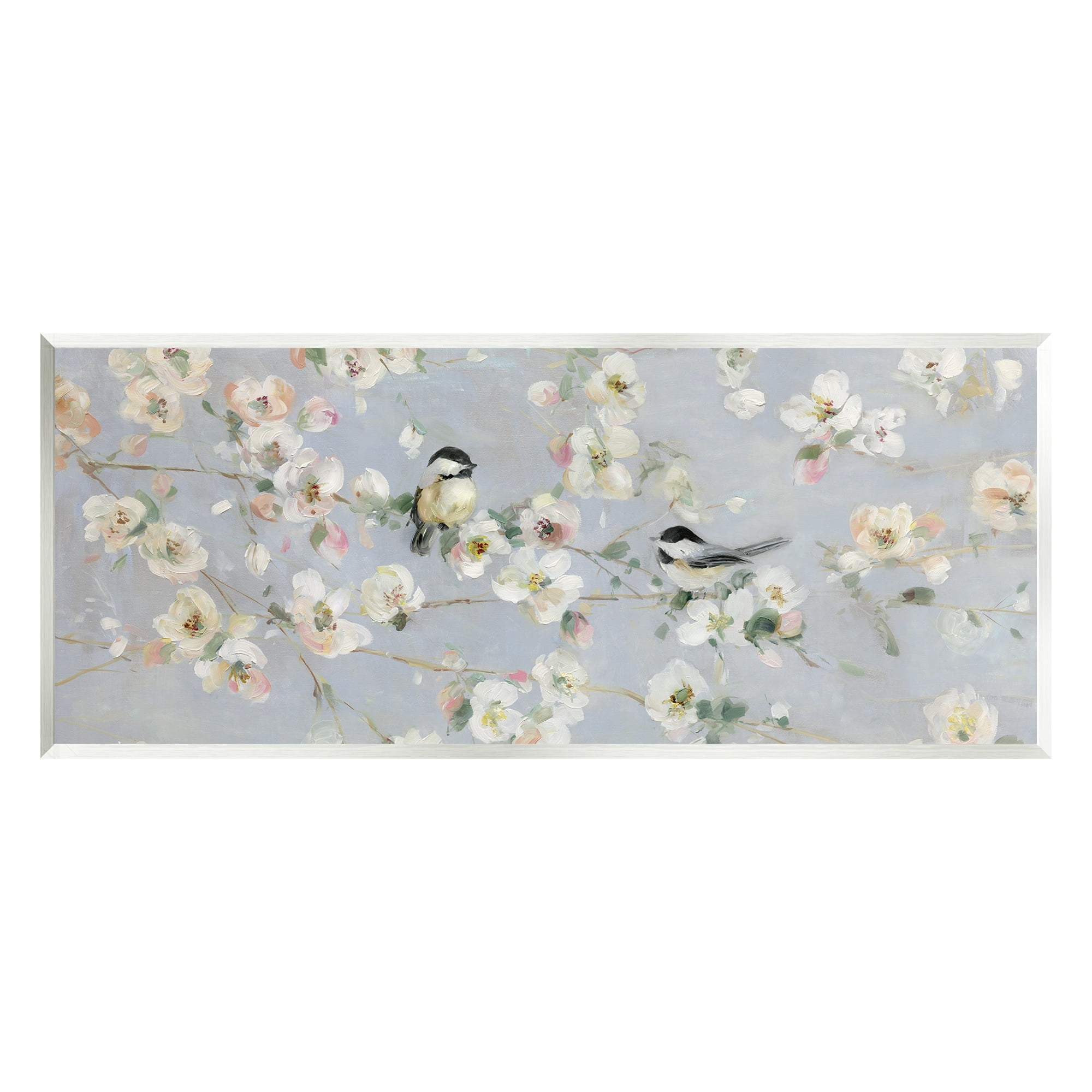 Stupell Industries Delicate Little Birds Between Cherry Blossom Branches Painting Unframed Art Print Wall Art, Design by Sally Swatland